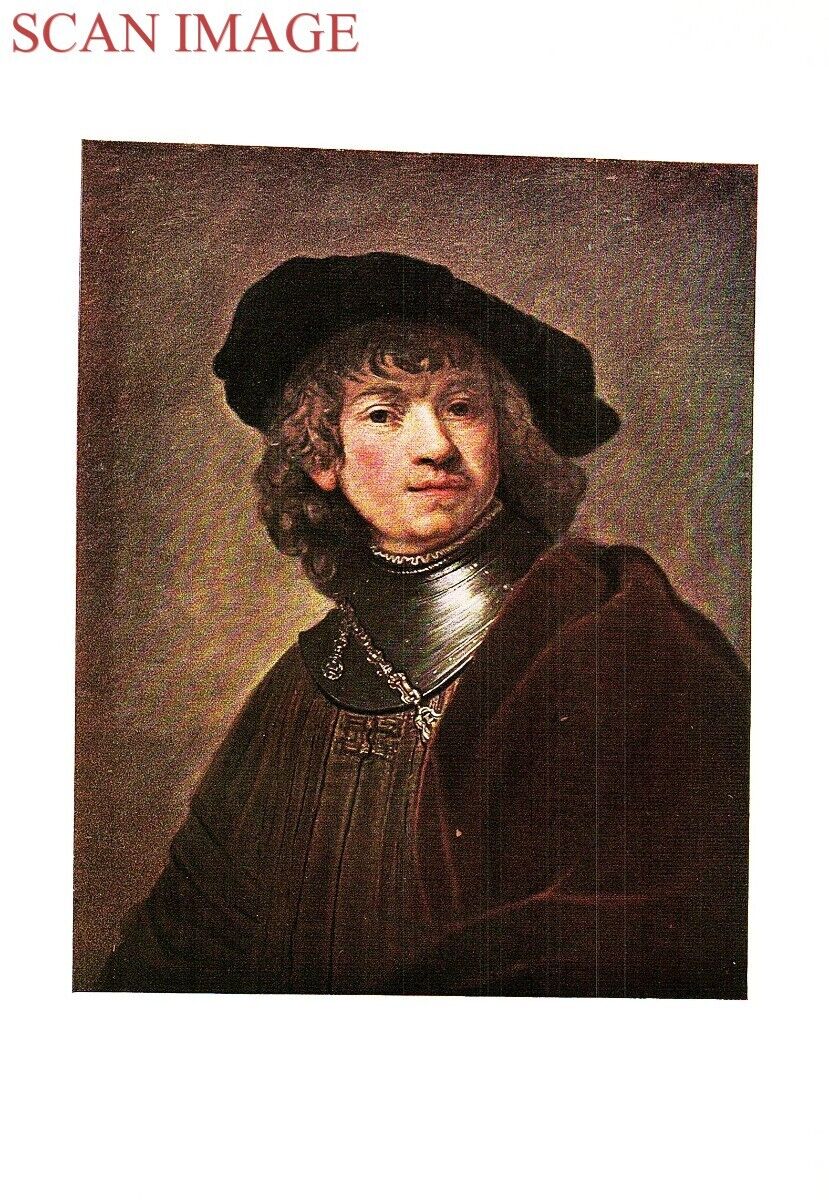 REMBRANDT Print c1910 \'Portrait of Young Man\' Original Antique Art Plate 716/35