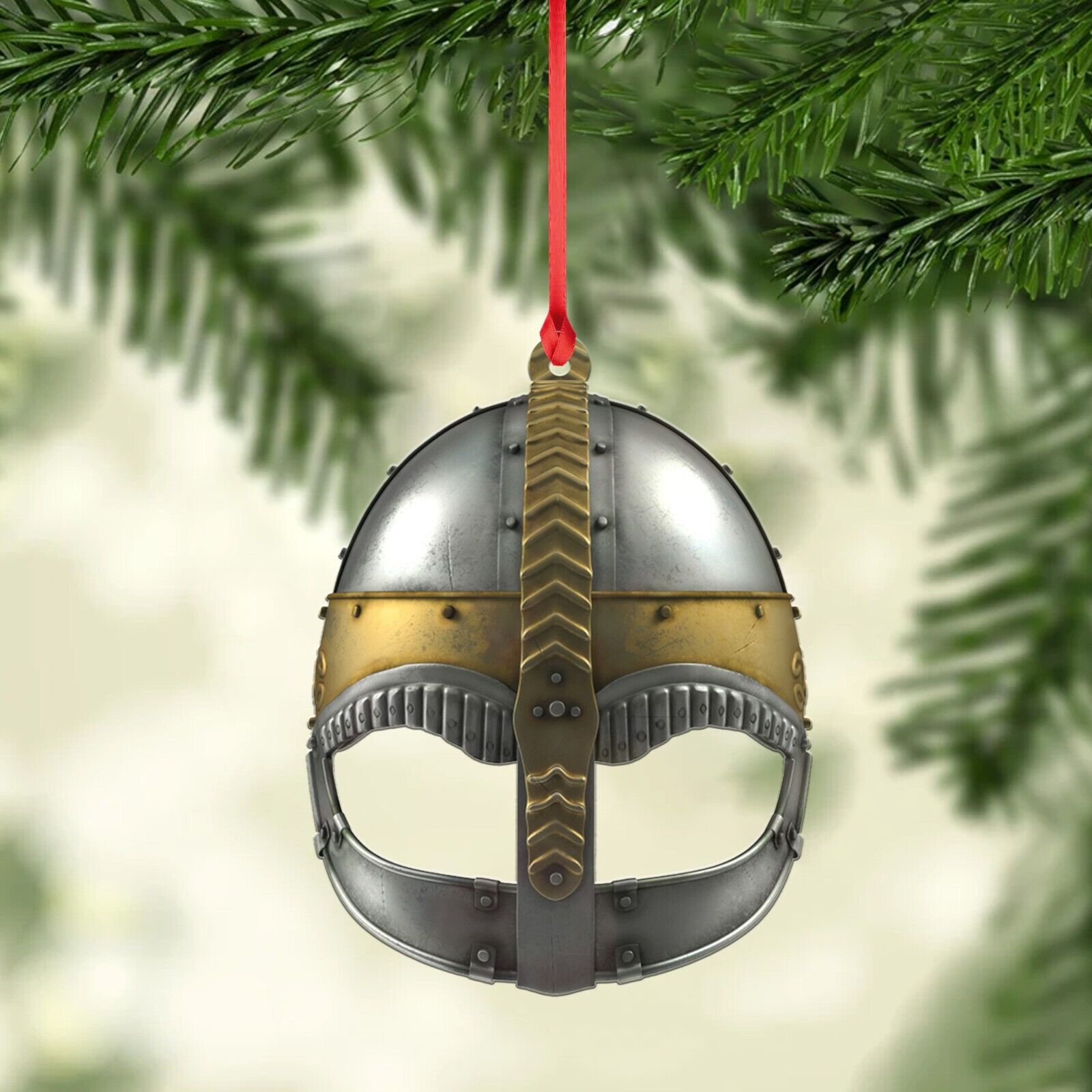 Personalized Viking Helmet Ornament, Viking Christmas Ornament, Gothic Ornament