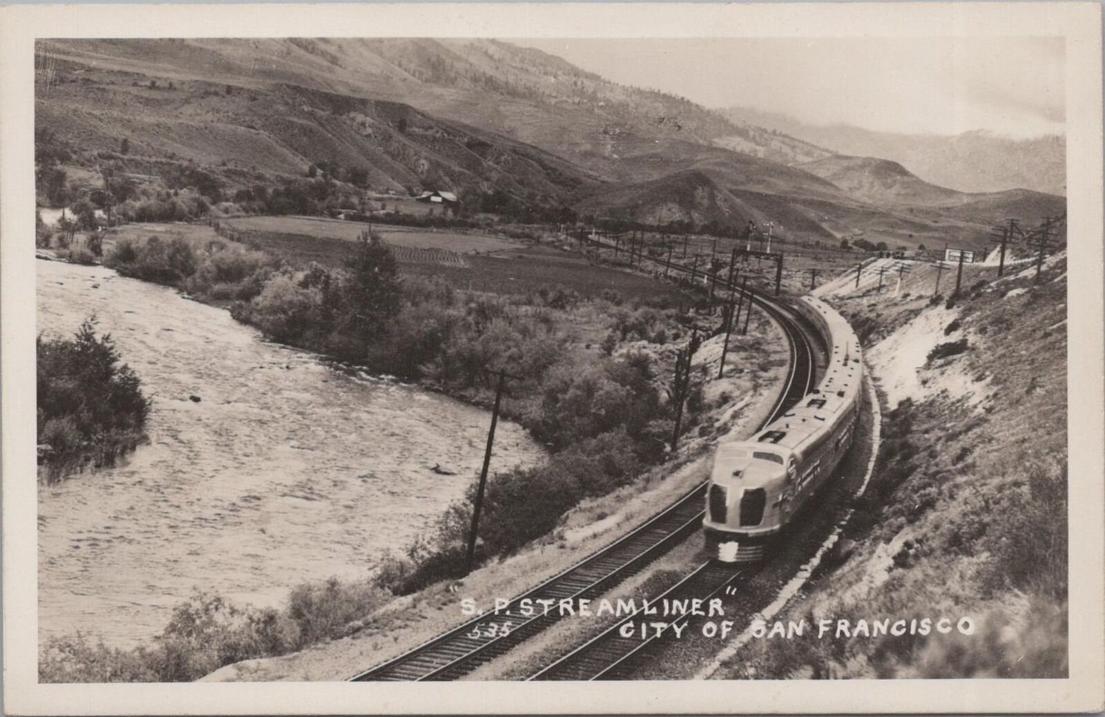 RPPC Postcard Railroad Train SP Streamliner San Francisco 