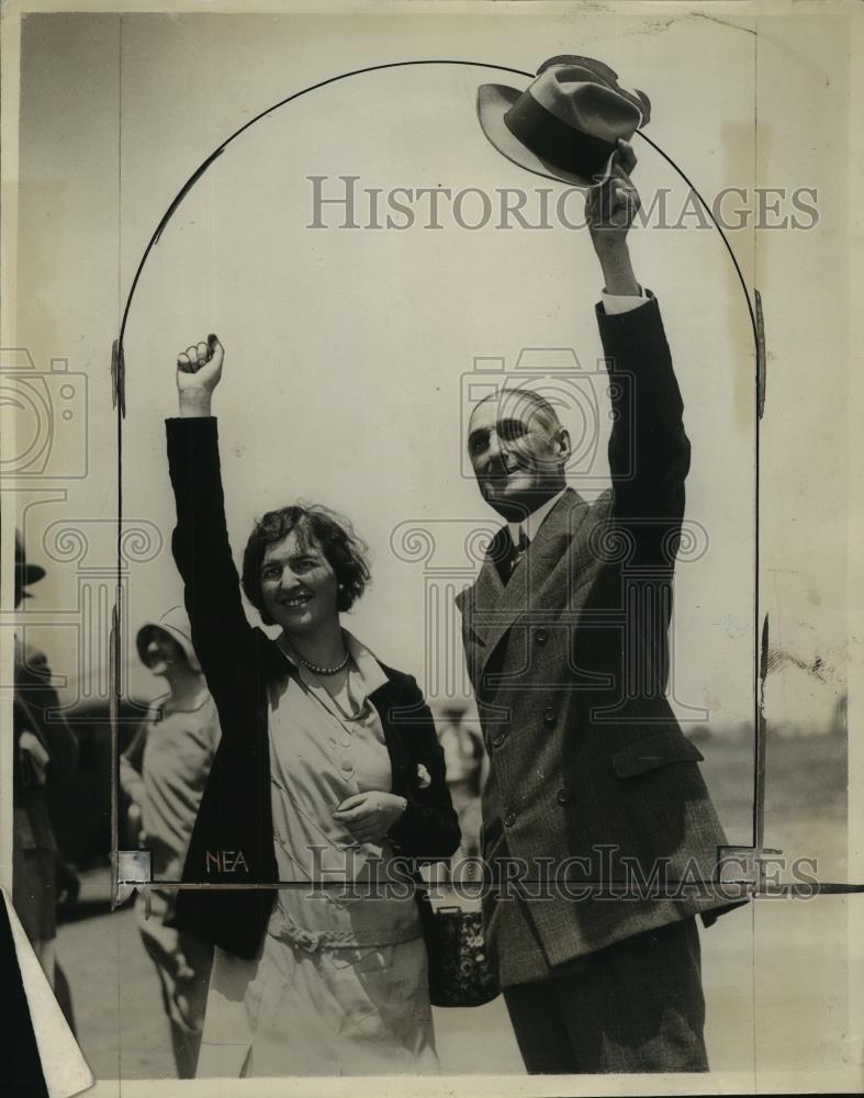 1929 Press Photo William Gibbs McAdoo, Mrs. R.B. Reinart at Culver City Airport