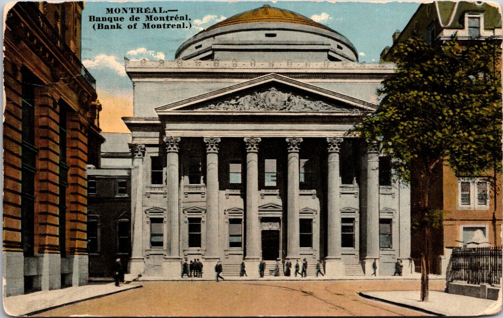 1916 Montreal Quebec Canada Bank Of Montreal Vintage Postcard