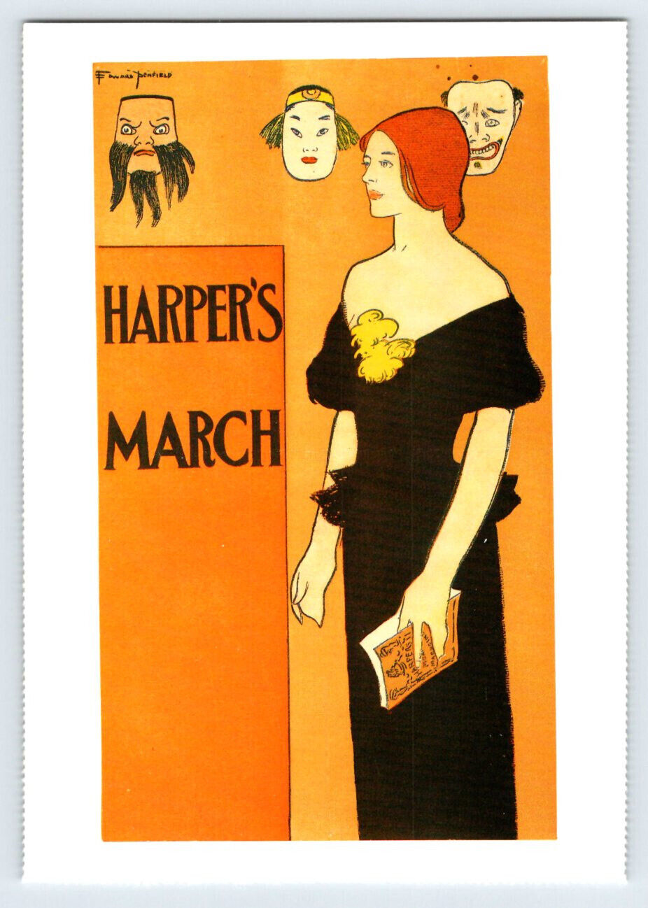March 1896 Harper's Magazine Edward Penfield Reprint Postcard BRL18