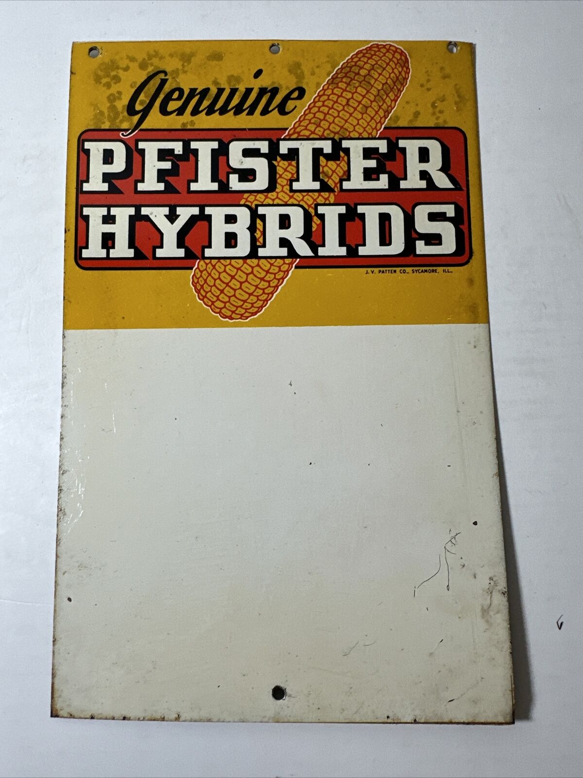 Vintage Pfister Hybrid Corn Farm Sign Measures 8in X 5in 