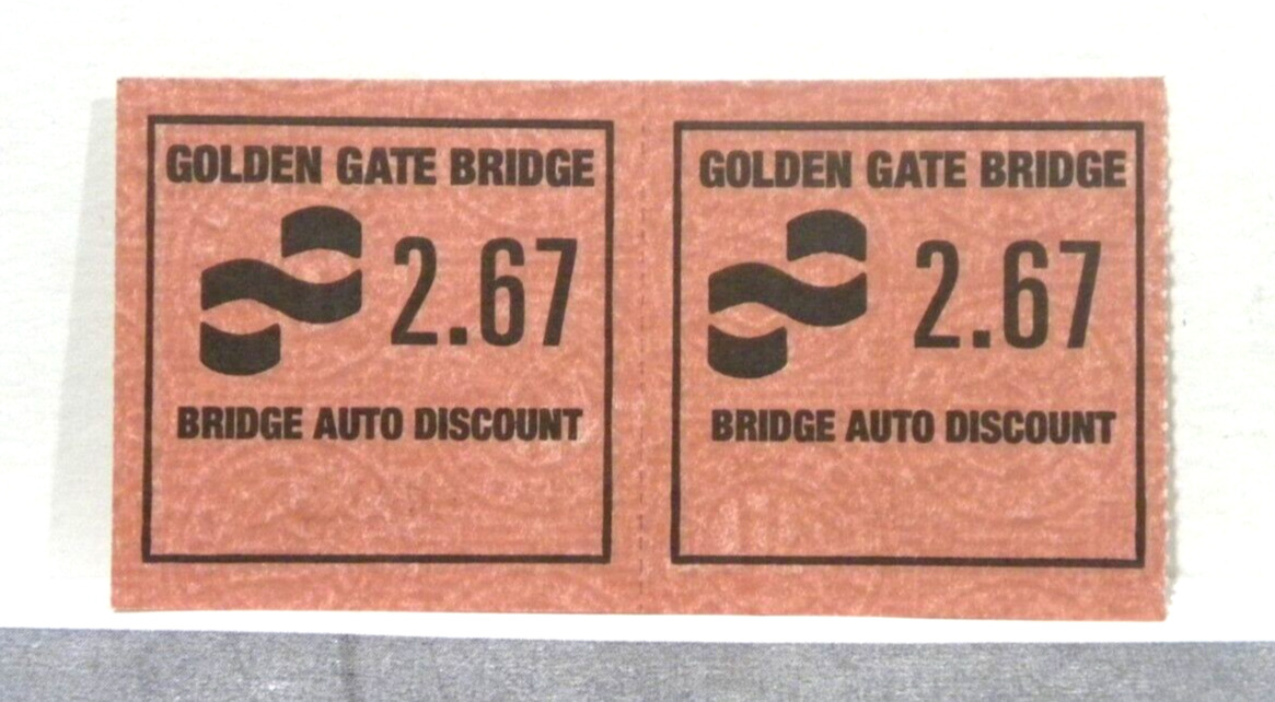 Vintage Golden Gate Bridge Discount Auto Toll Tickets - Lot of 2