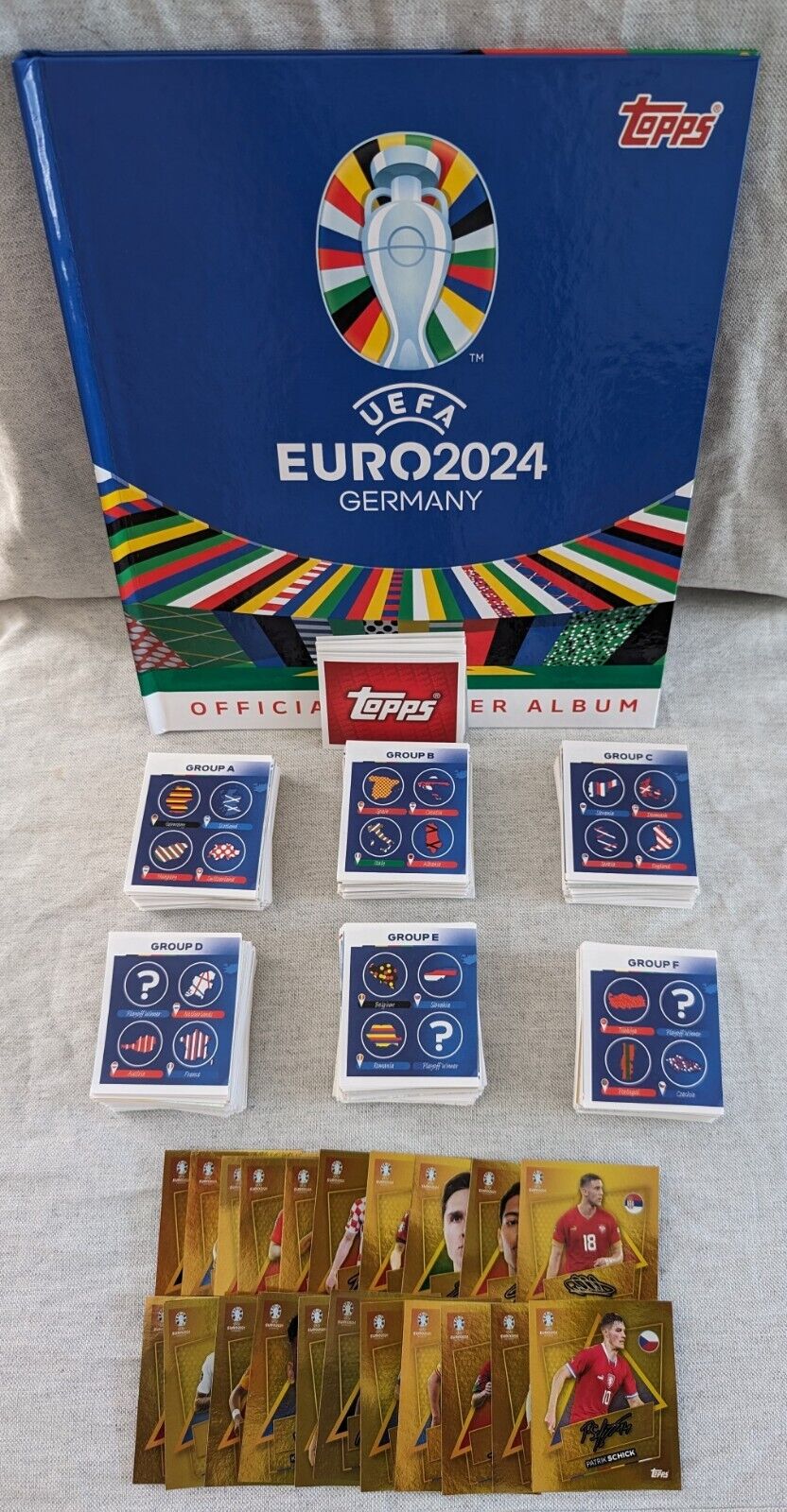 TOPPS EURO 2024 Ger - Semi-Complete, 350 Stickers + Hardcover Sticker Album -