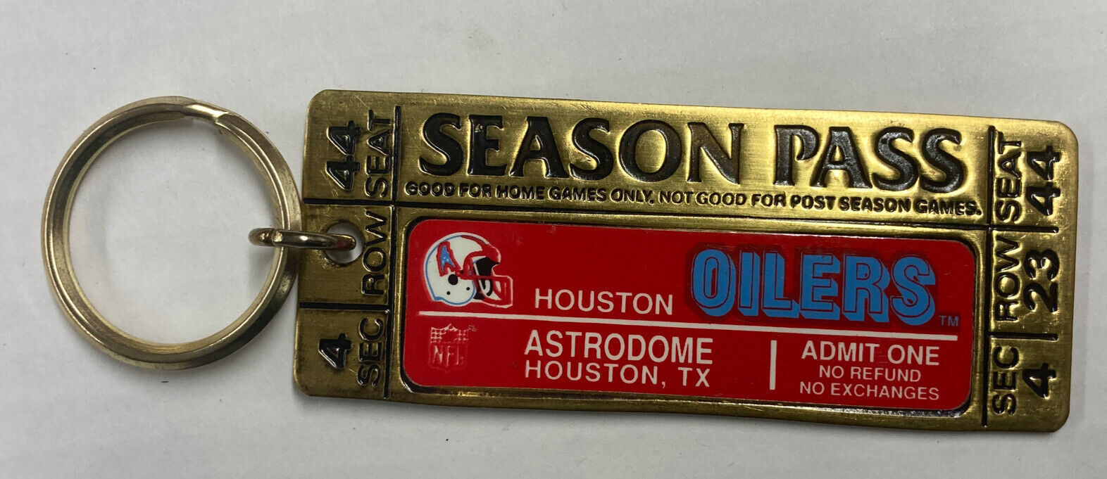 HOUSTON OILERS AT ASTRODOME KEY RING KEYCHAINS NFL FOOTBALL TEAM