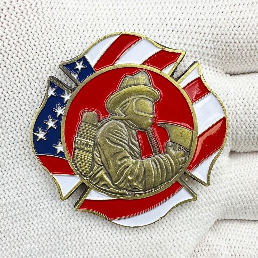US Firefighter Challenge Coin Collectibles Fire Rescue Honor Medal in Capsule