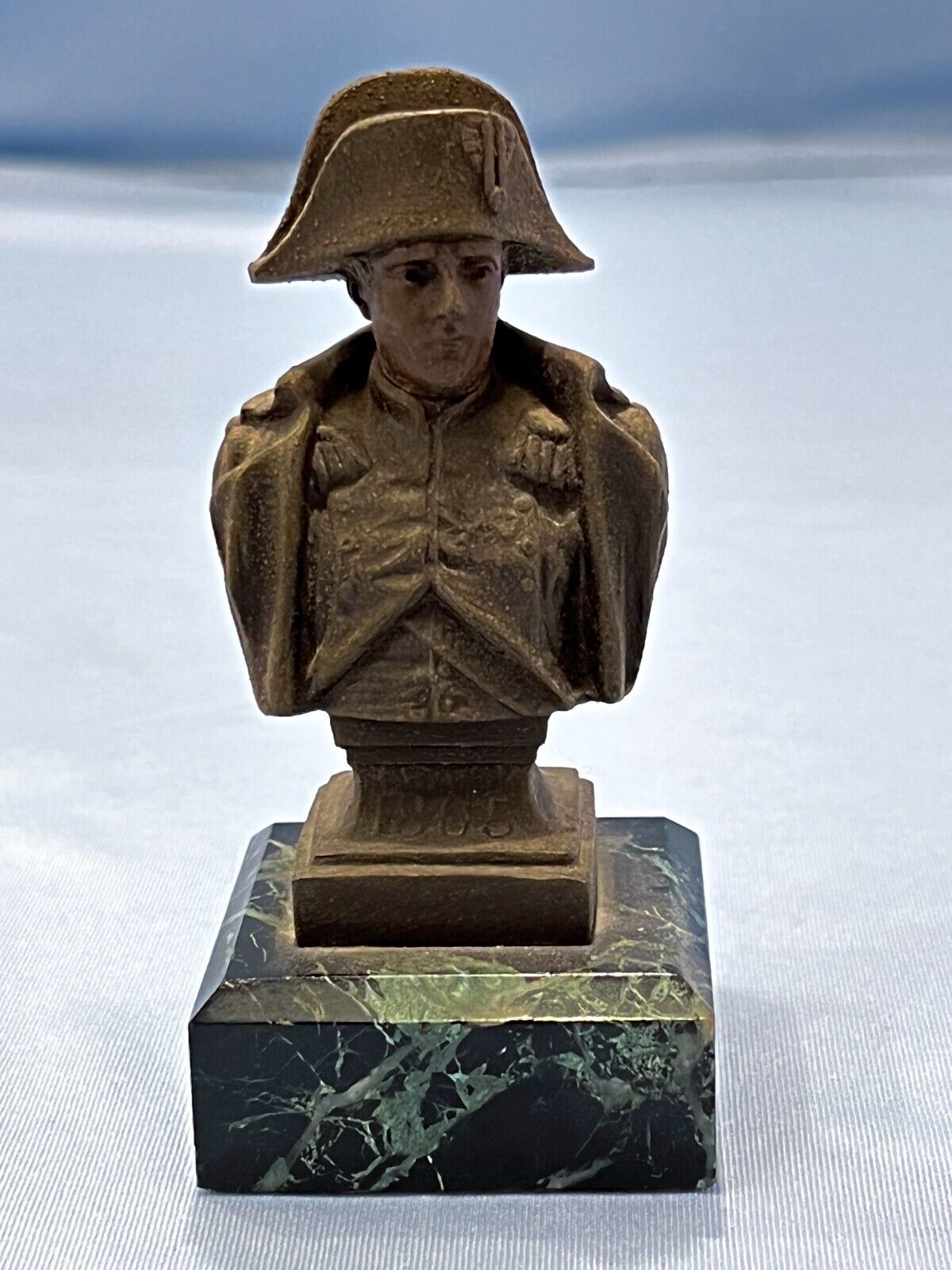 19th C Bronze Bust of France Emperor Napoleon Waterloo Battle War