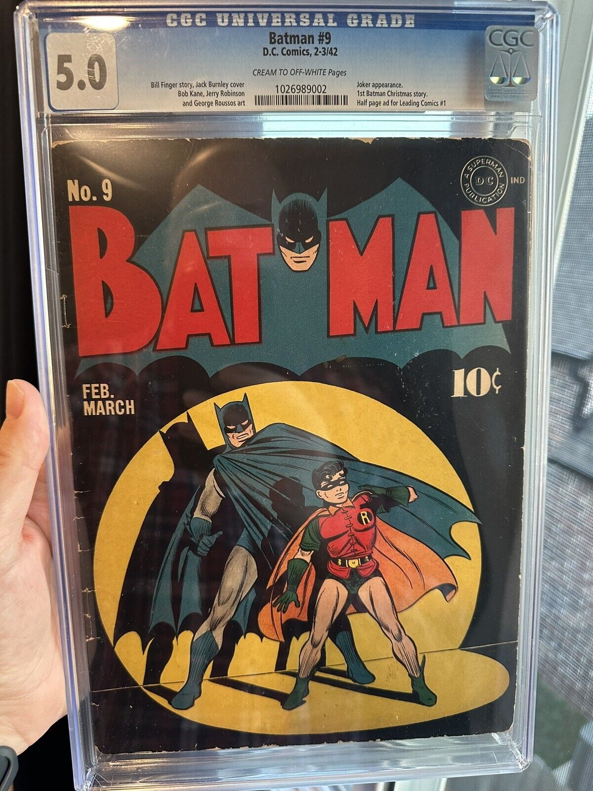 Batman #9 1942 5.0 Cgc Classic Spotlight Cover