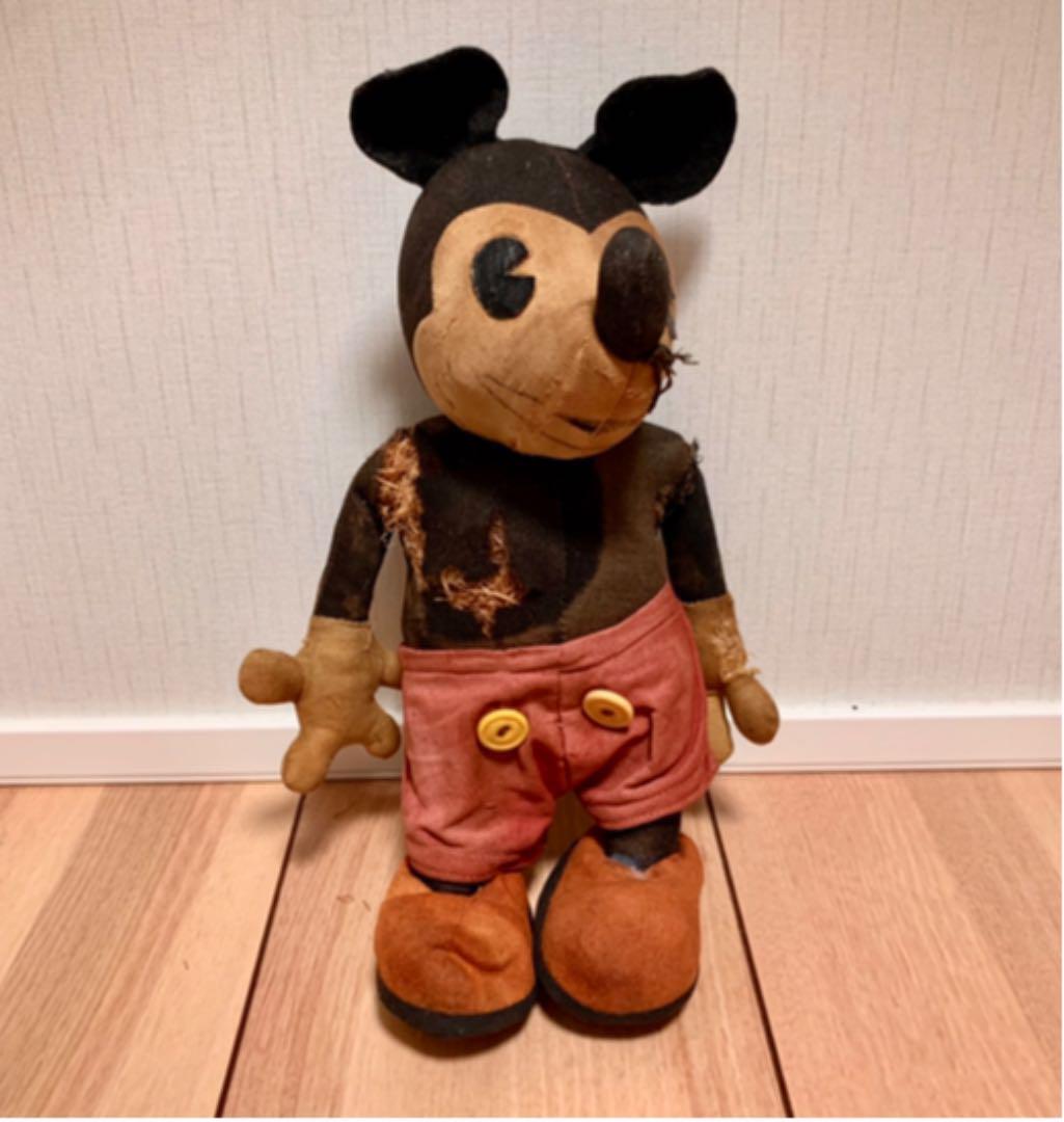 1930s Antique Knickerbocker Disney Mickey mouse Plush Doll Figurine 15 inch High