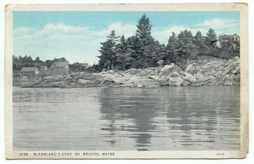 South Bristol ME McFarland\'s Cove 1930s Postcard Maine
