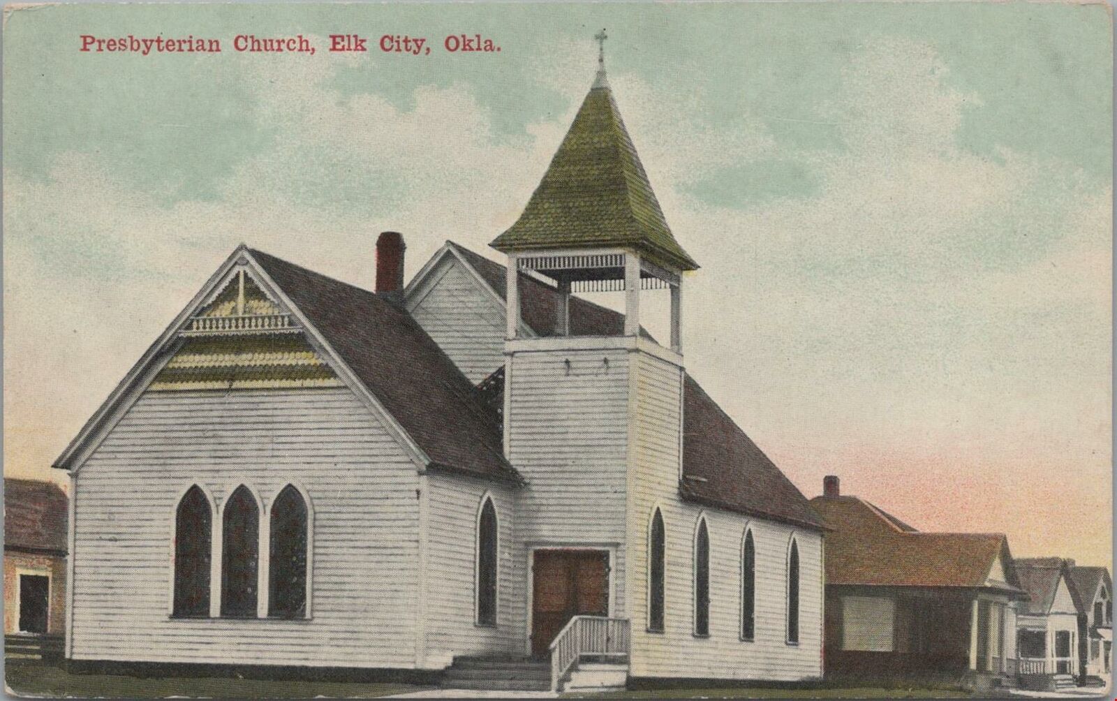 Postcard Presbyterian Church Elk City OK 