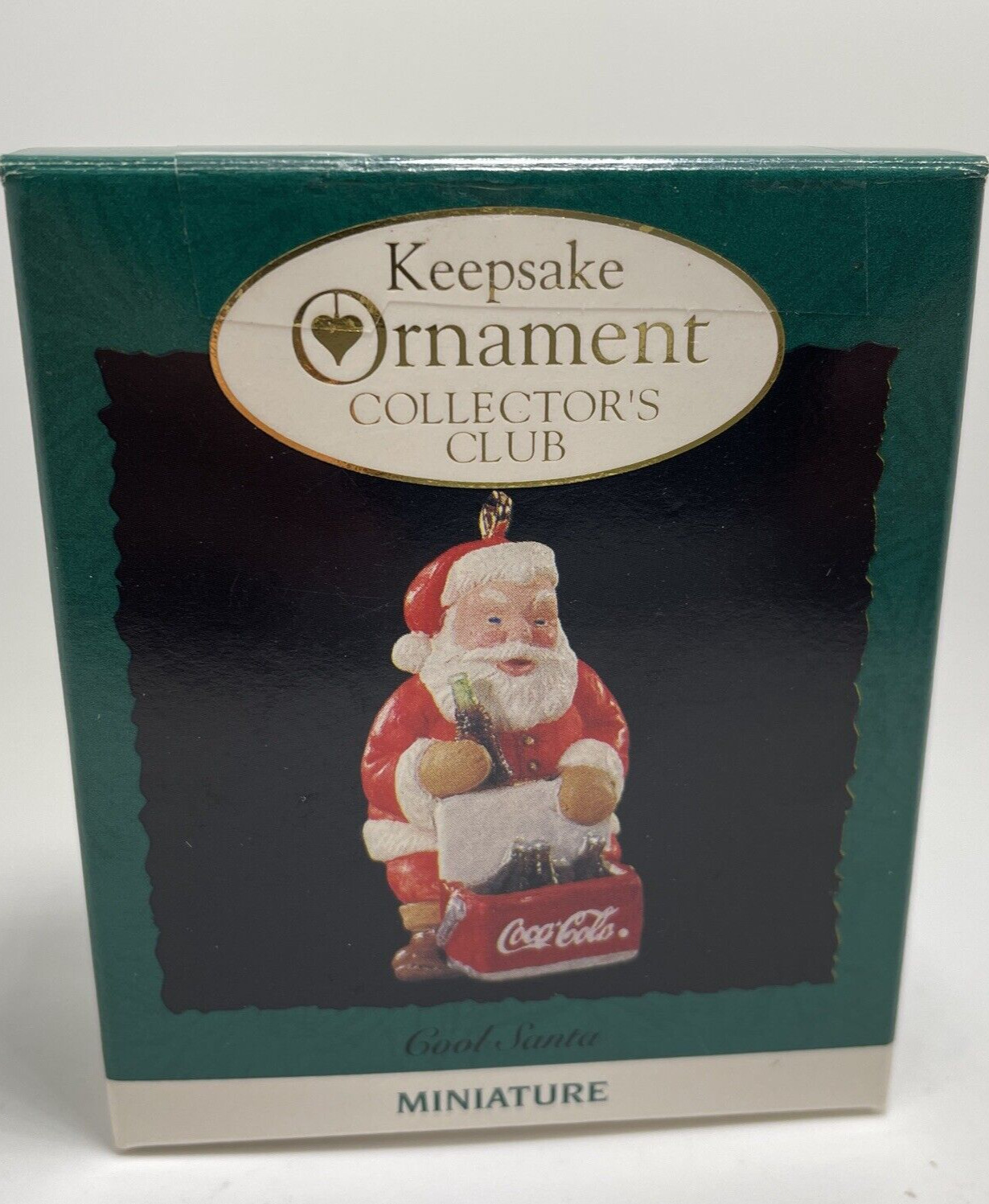  Hallmark Keepsake Ornament Collector Club Decor Miniature Santa Coca Cola 1993