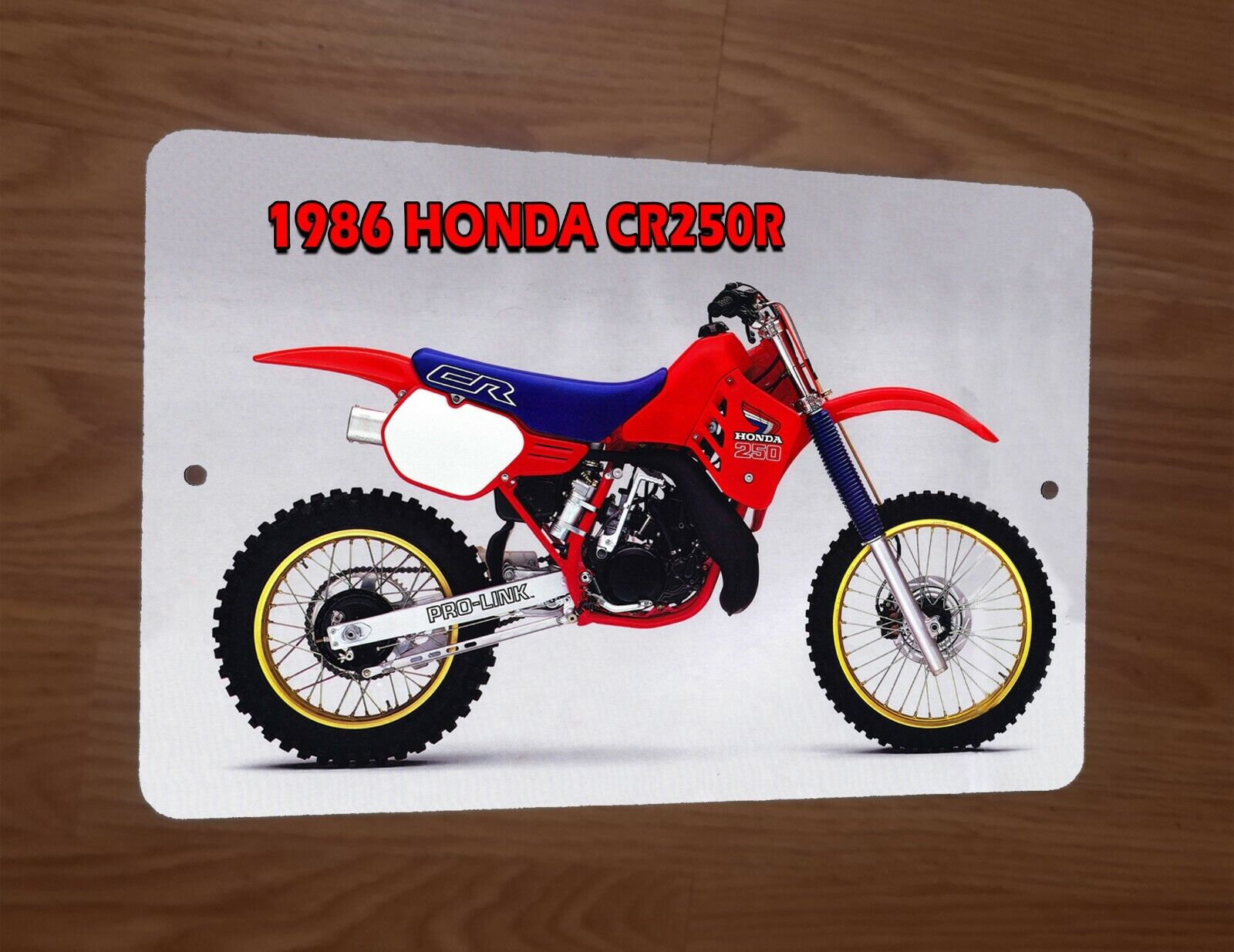 1986 HONDA CR250R Dirt Bike Motorcycle Motocross 8x12 Metal Wall Sign