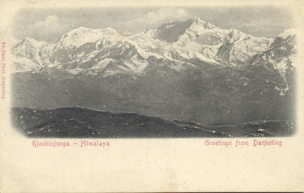 india nepal, Himalayas, Kinchinjunga Kangchenjunga (1899) Embossed Court Card