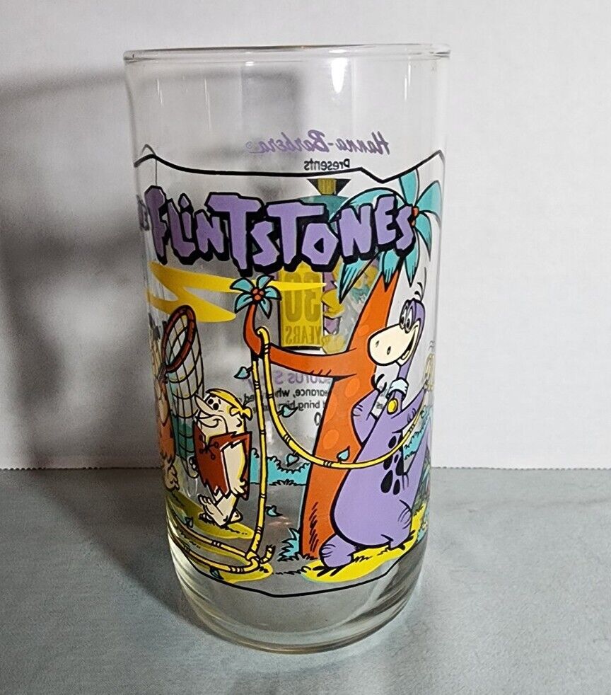 1991 Vintage Hardee’s Flintstones Glass ~The Snorkasaurus Story 30th Anniversery