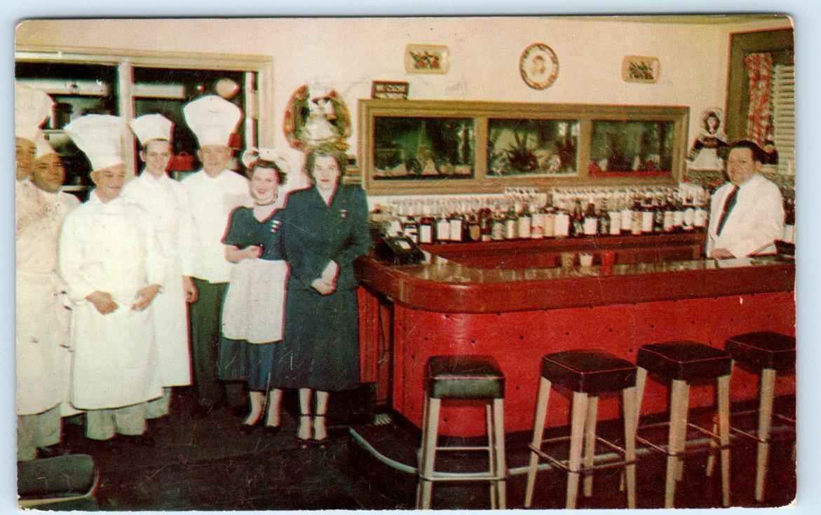 NEW YORK, NY ~ French Restaurant L\'ARMORIQUE 1950s Chef Marcel Gosselin Postcard