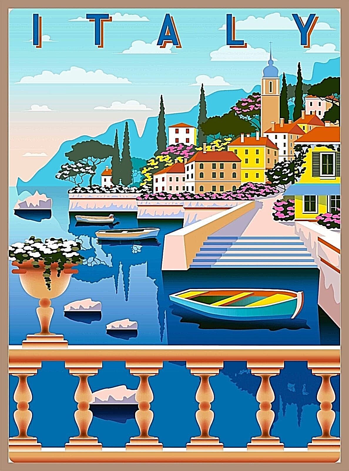 Amalfi Coast Italy Retro Travel Home Wall Decor Collectible Poster Print