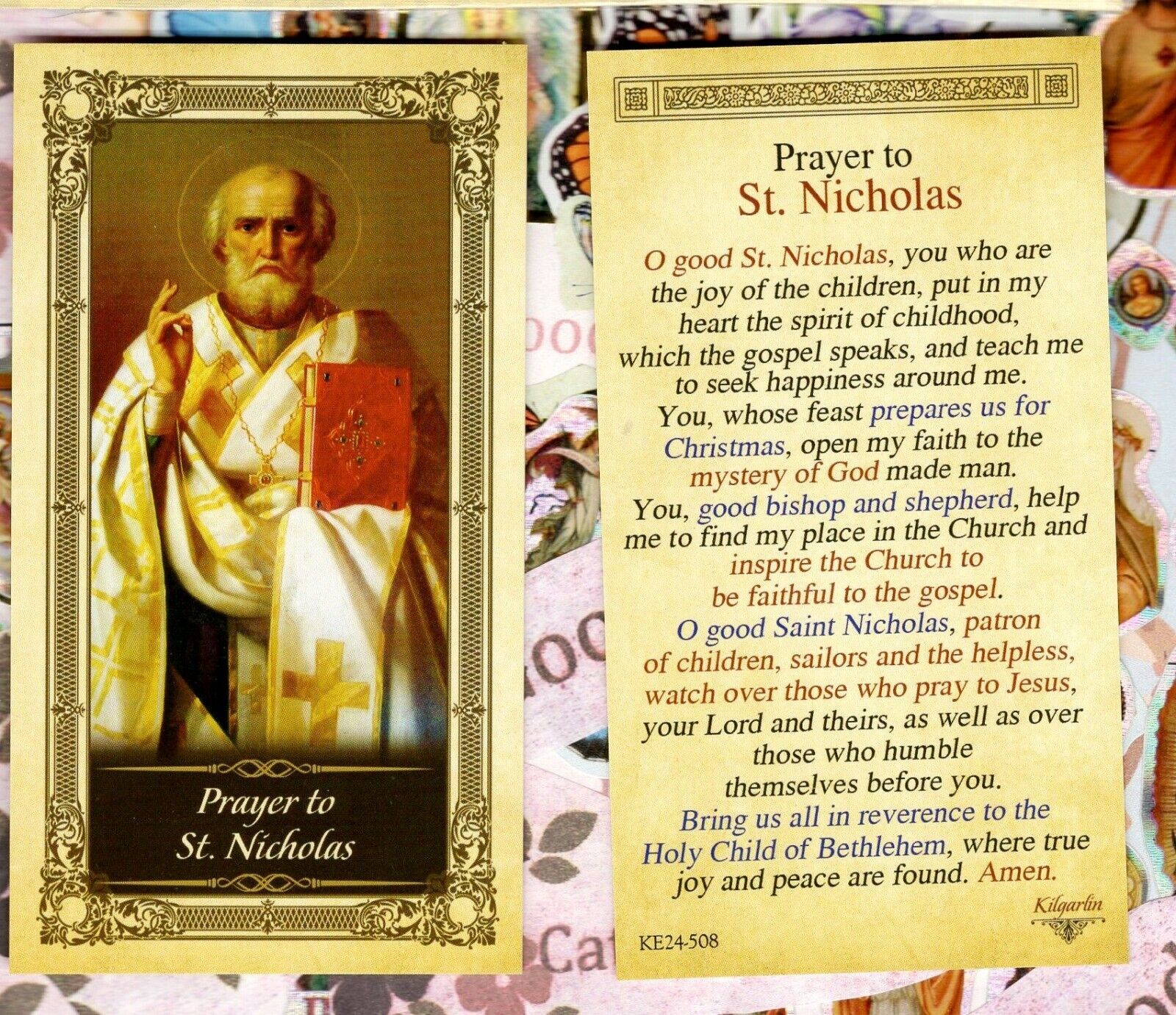 St. Nicholas with Prayer to Saint Nicholas - Glossy Paperstock Holy Card