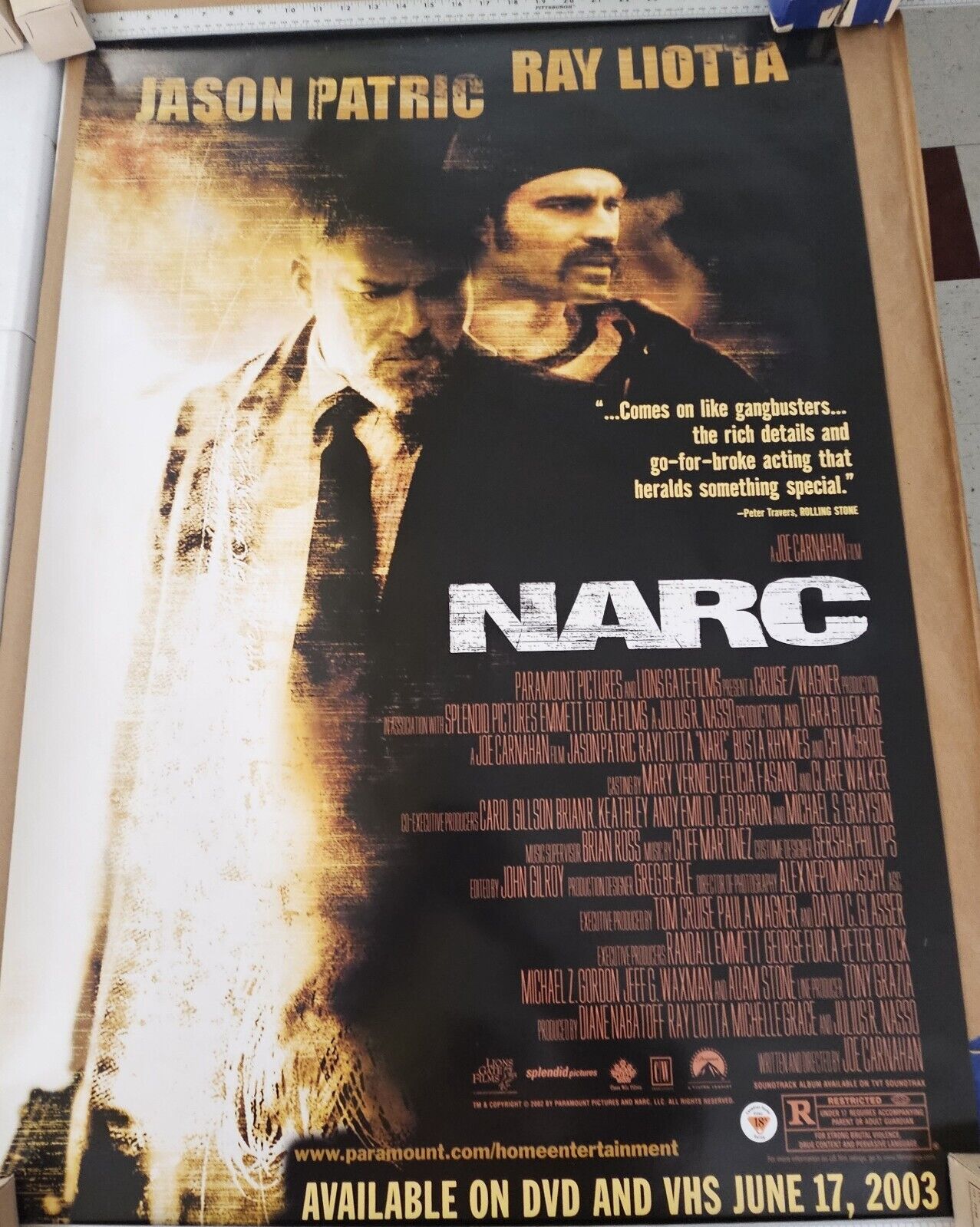 Jason Patric and Ray  Liotta in Narc  DVD promotional Movie poster