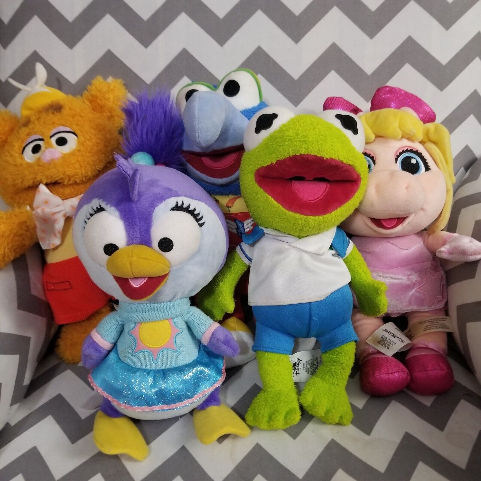 Disney store Exclusive Muppet Babies Plush Lot Kermit Piggy Gonzo Dirty Spots