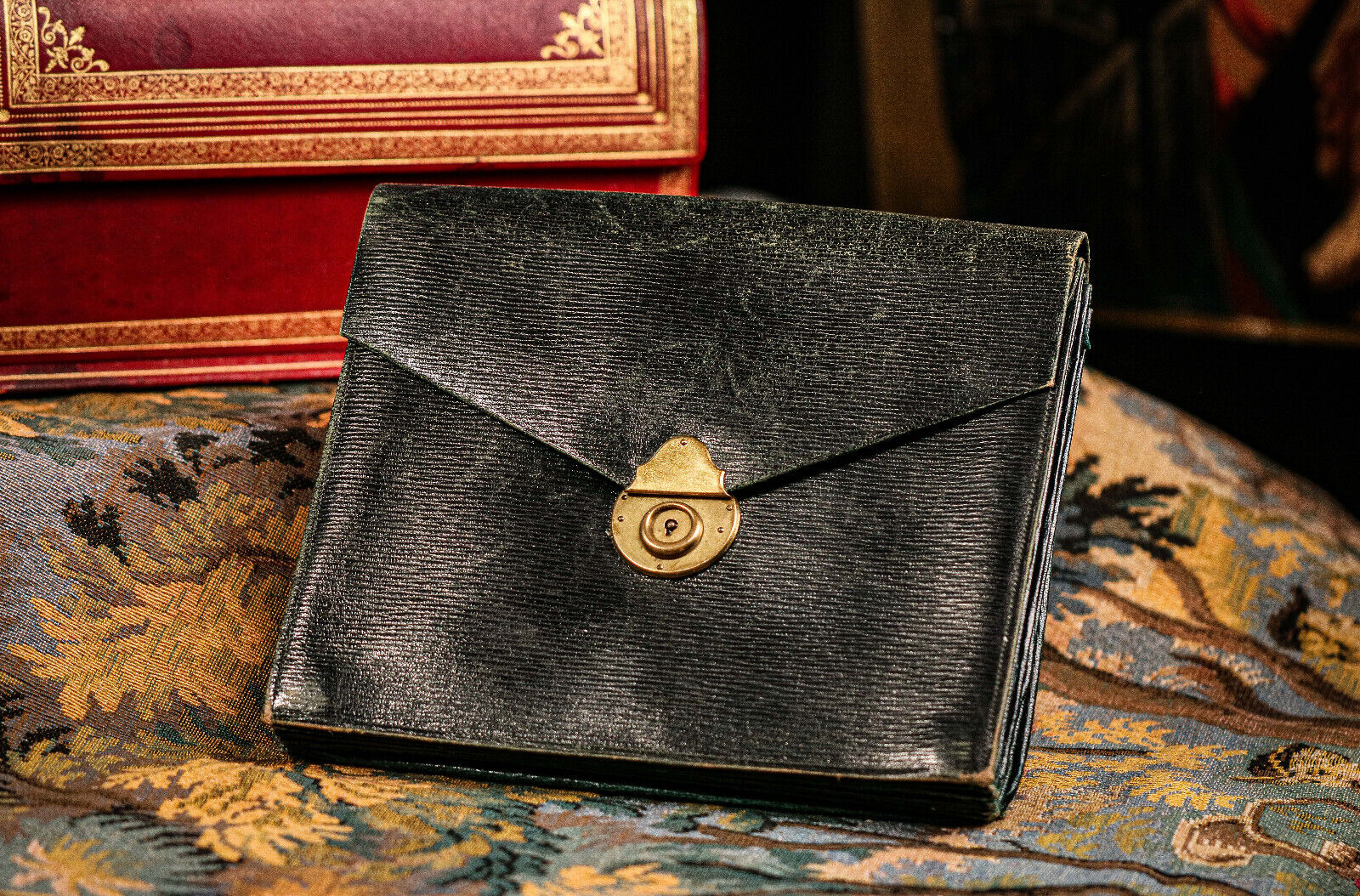 Luxurious Document Organizer Travel Antique Victorian Leather Stationery Attache