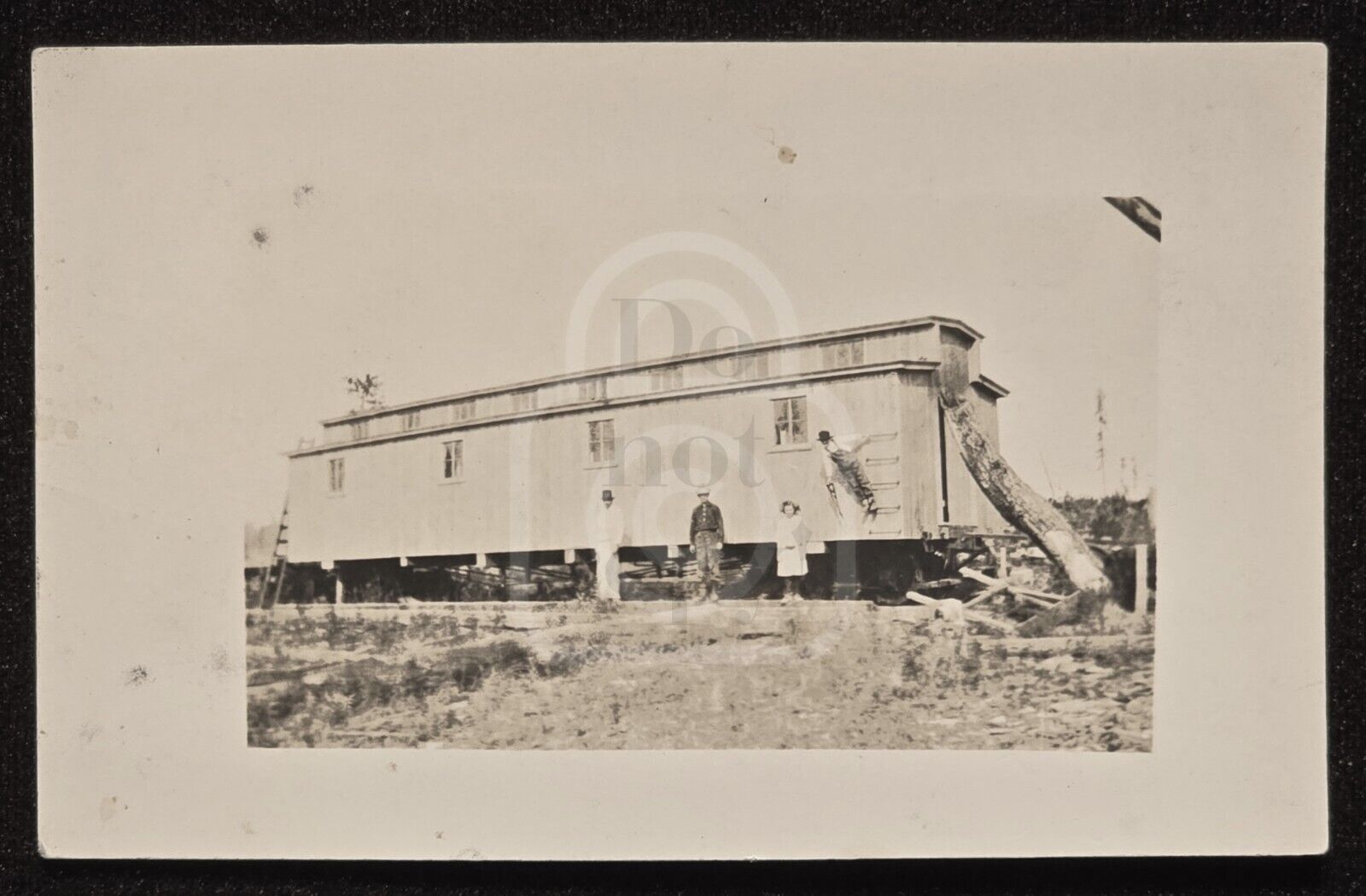 Early RPPC Construction of a Train Caboose. Oregon or Washington. C 1910\'s 