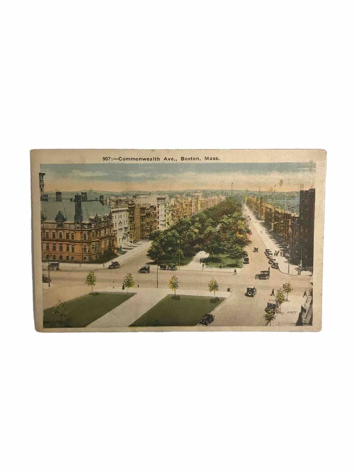 Postcard Commonwealth Avenue In Boston Massachusetts