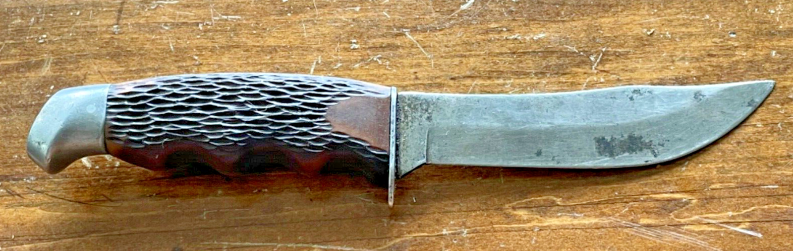 Vintage Schrade Walden N.Y. USA Model 147 Skinning knife Stagalon handle-1059.24