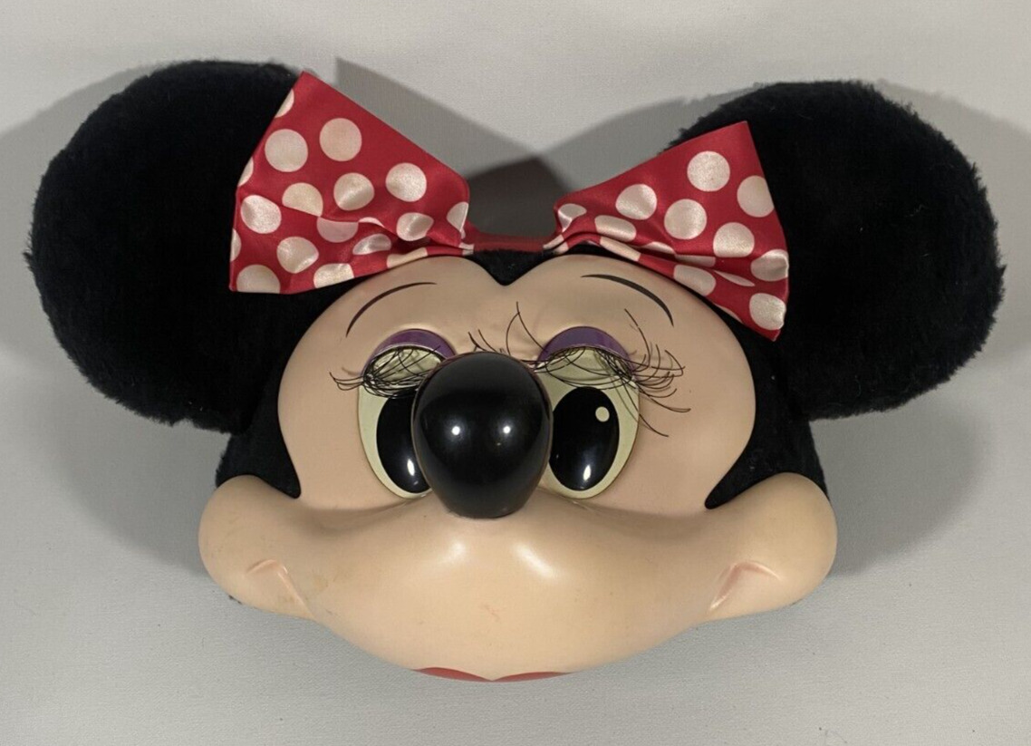 Vintage 90’s Disney Minnie Mouse 3D Face Ears Mesh Snapback Hat Cap USA Made
