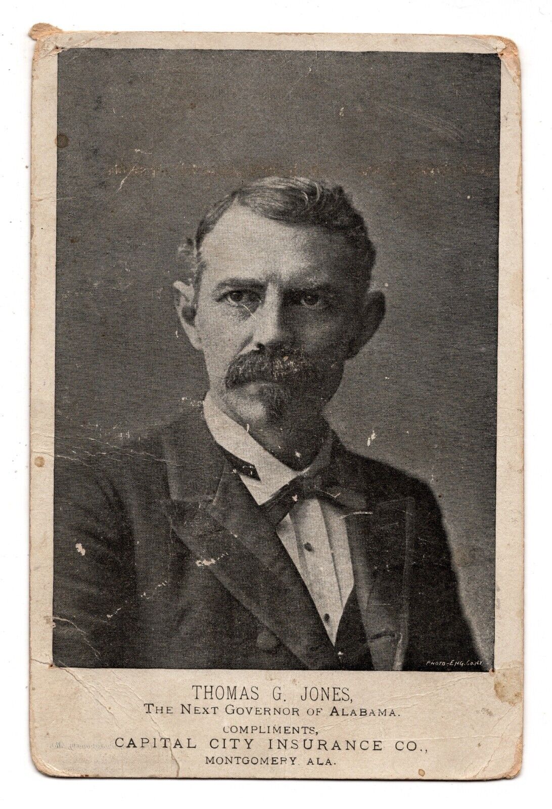 CIRCA 1890s CABINET CARD CONFEDERATE MAJOR THOMAS J. JONES GOVERNOR OF ALABAMA