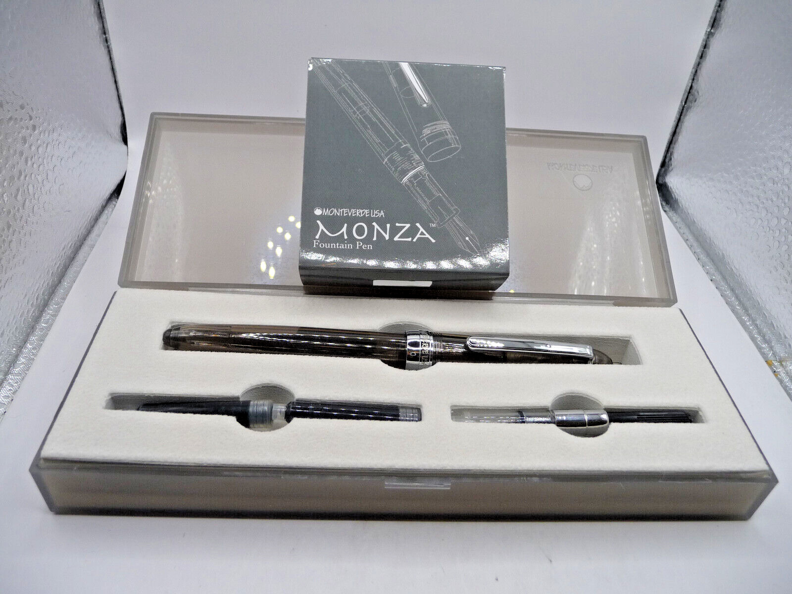 Monteverde Smoke Monza Fountain Pen-new --fine point