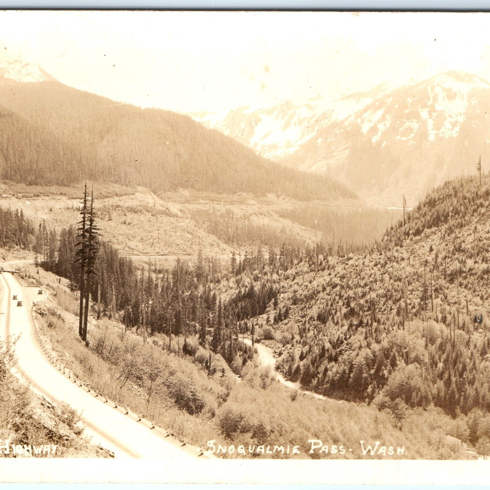 c1910s Snoqualmie Pass, Wash RPPC Sunset Highway Real Photo Postcard WA A158