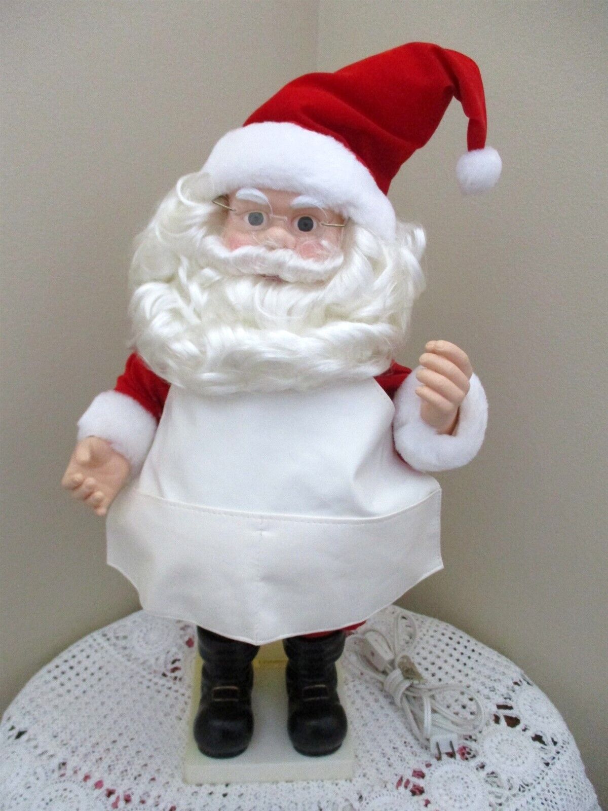 Santa Telco Animated RARE Wears Work Shop Apron Vintage Motionette 21 Inch Tall