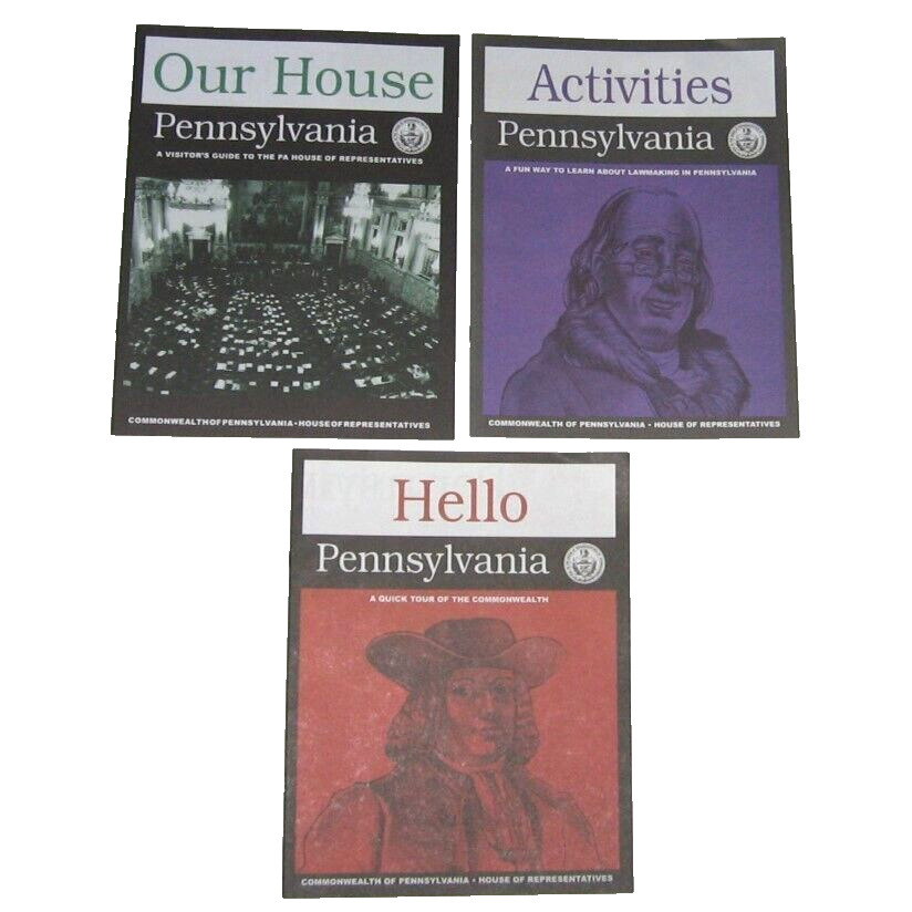 3 Pennsylvania Booklets Tour of Commonwealth, Our House, Activity Book