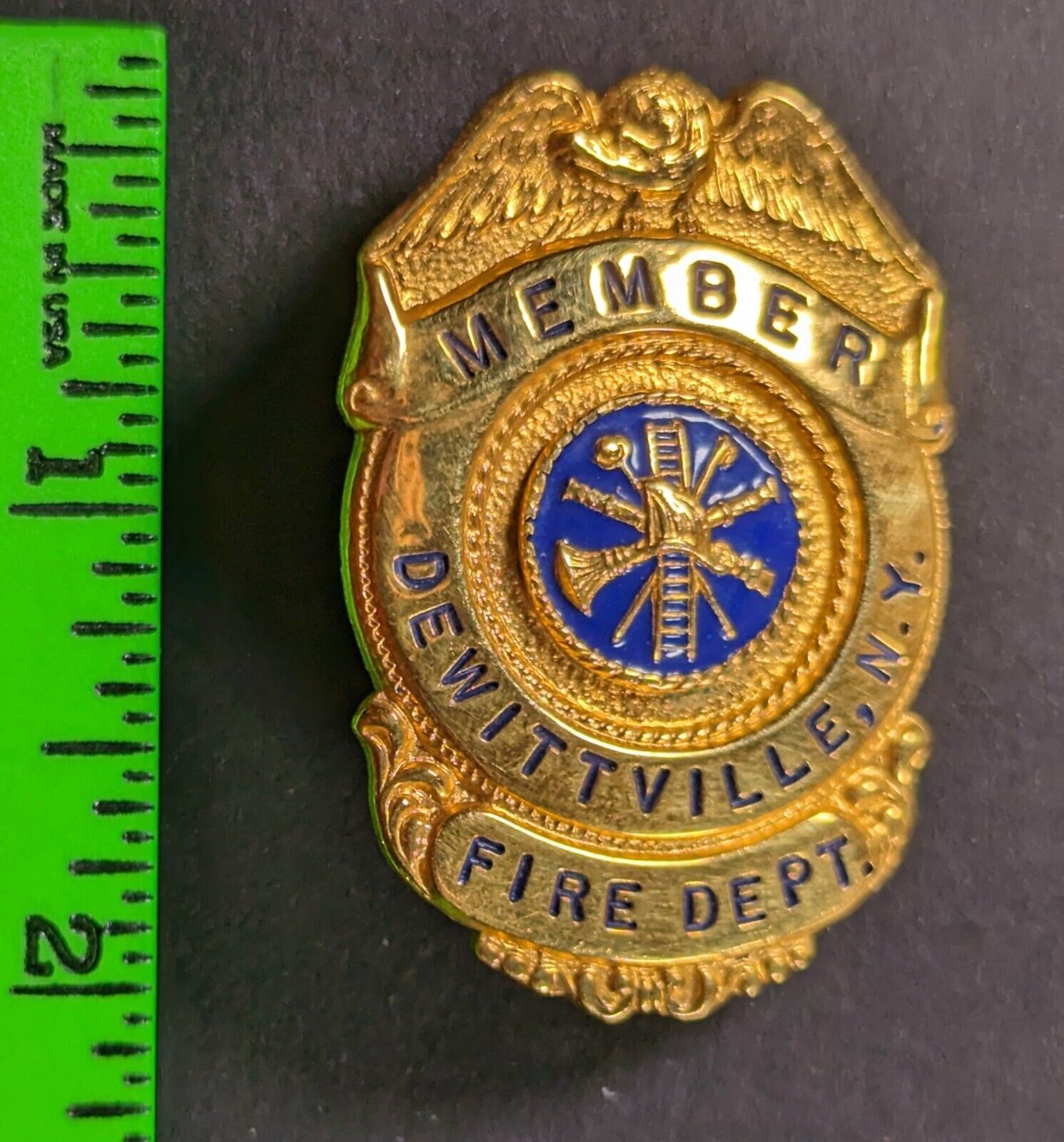 Vintage Dewittville New York Fire Department Member Obsolete Badge Pin