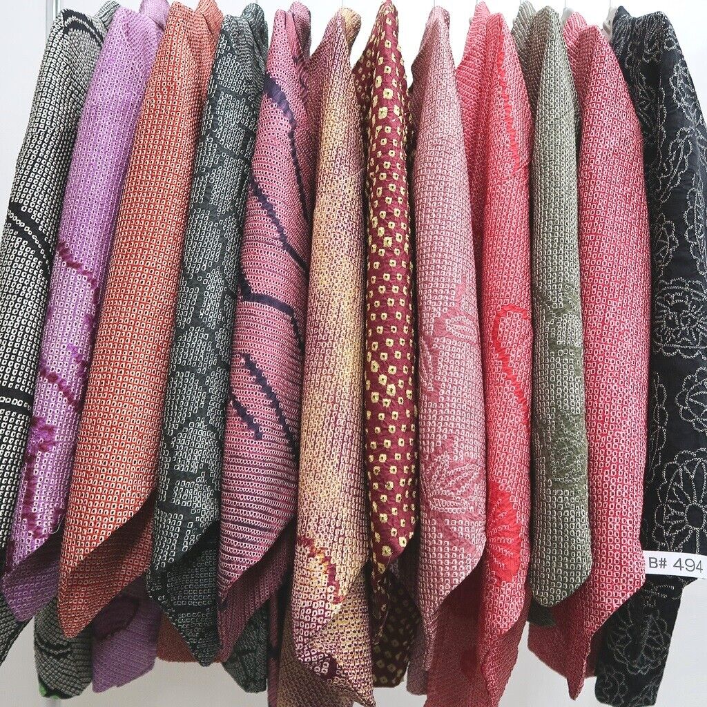 Bundle 12pcs Silk Vintage Full Shibori Haori Wholesale Bulk  #494