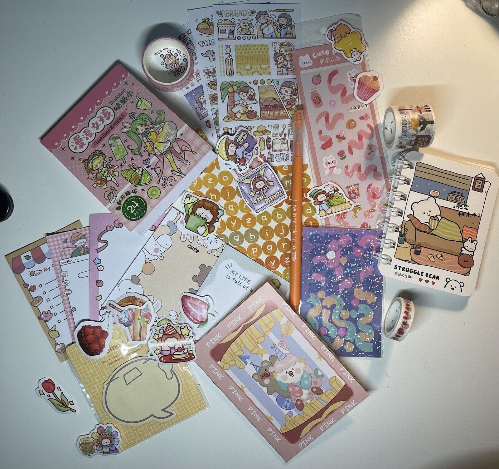 kawaii cute stationery lot 30 pcs + 50 Mixed Stickers grab Bag