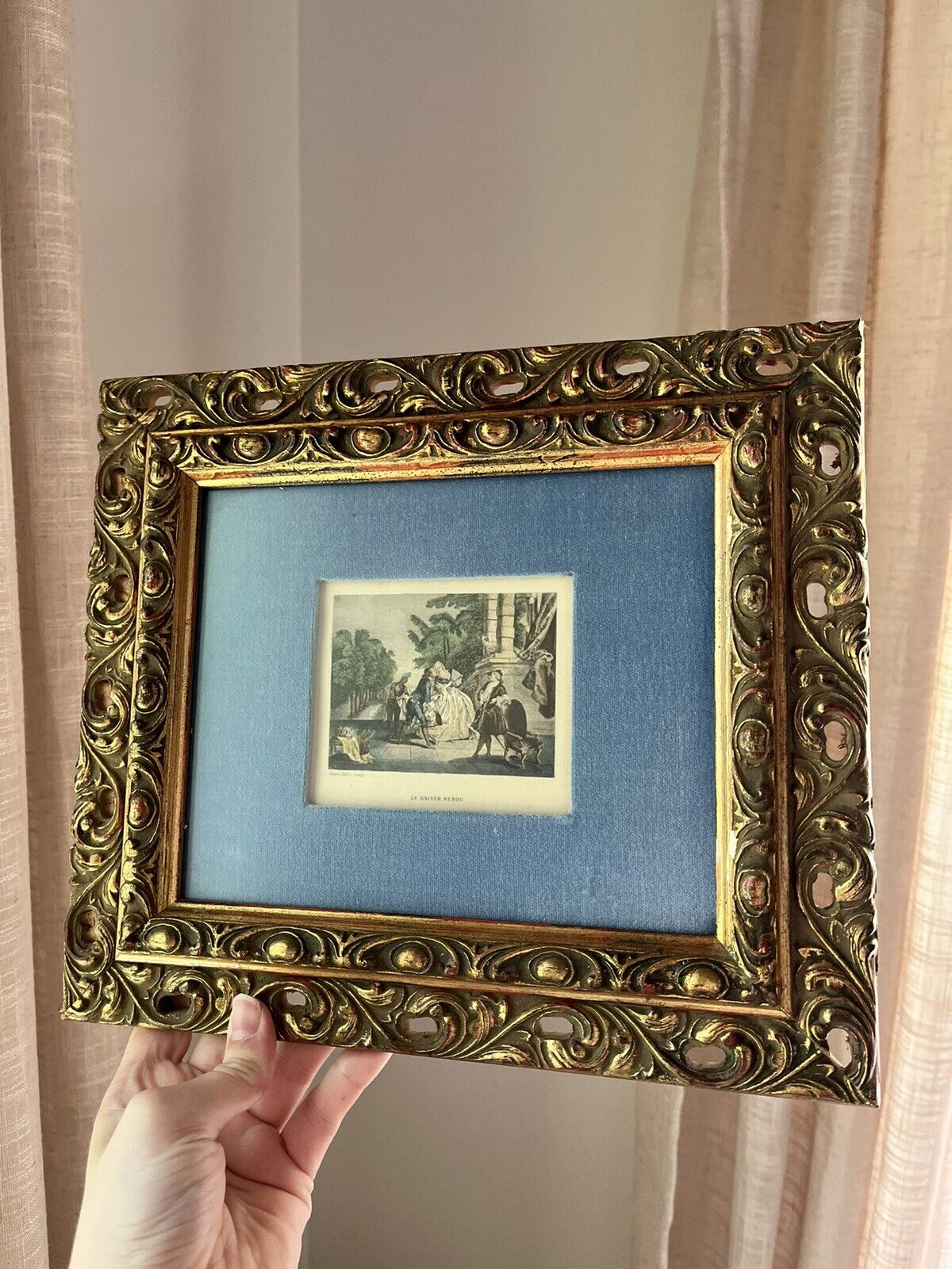 Ornate Gold Frame with Victorian Artwork
