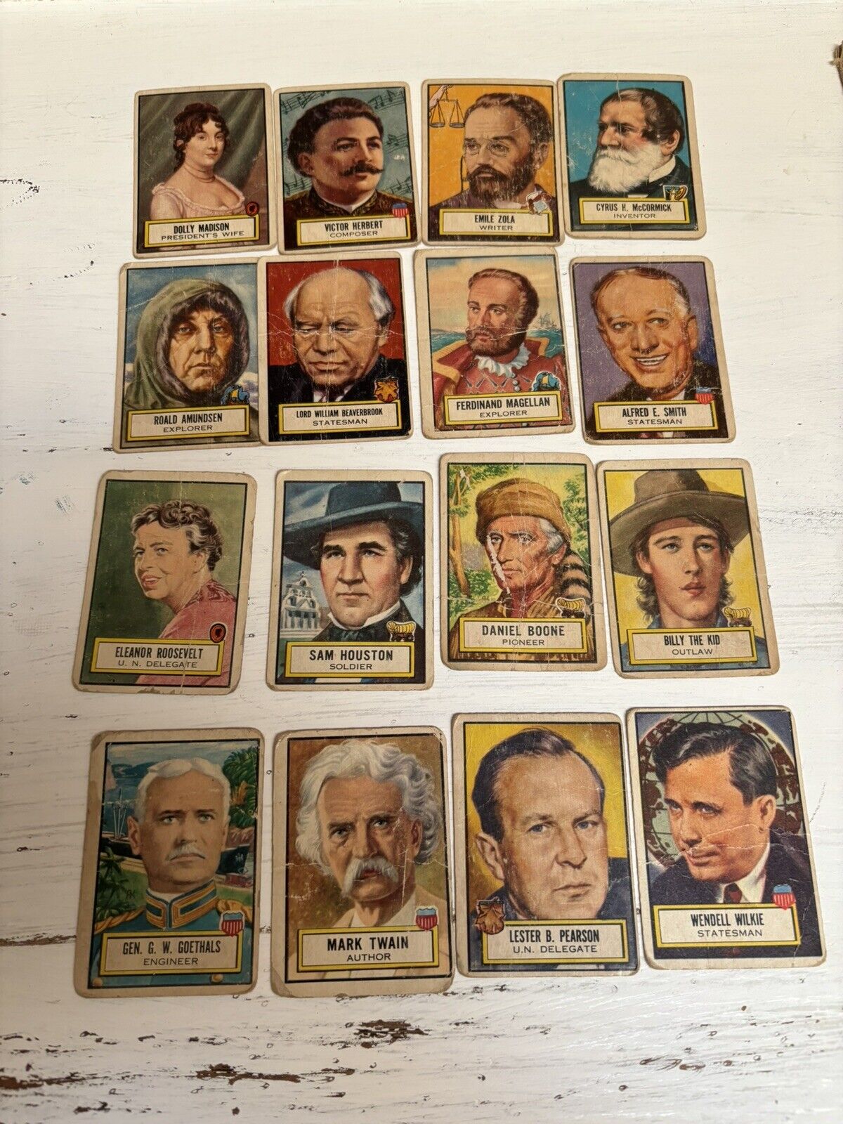 1952 Topps Look N See Vintage Trading Cards Lot Of 16