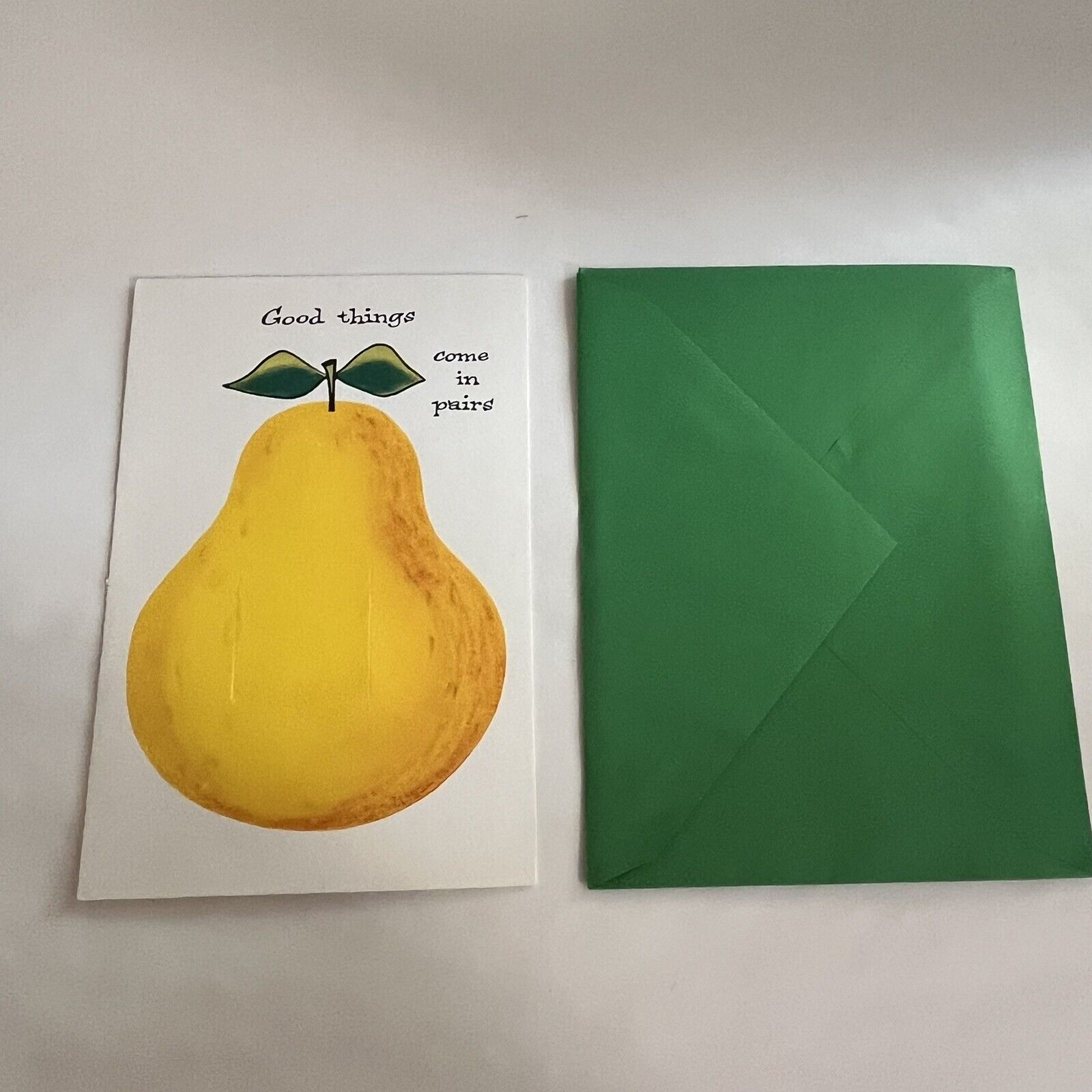 VTG Anniversary Card “Good Things Come In Pairs” By Fravessi USA 1960s Fruit