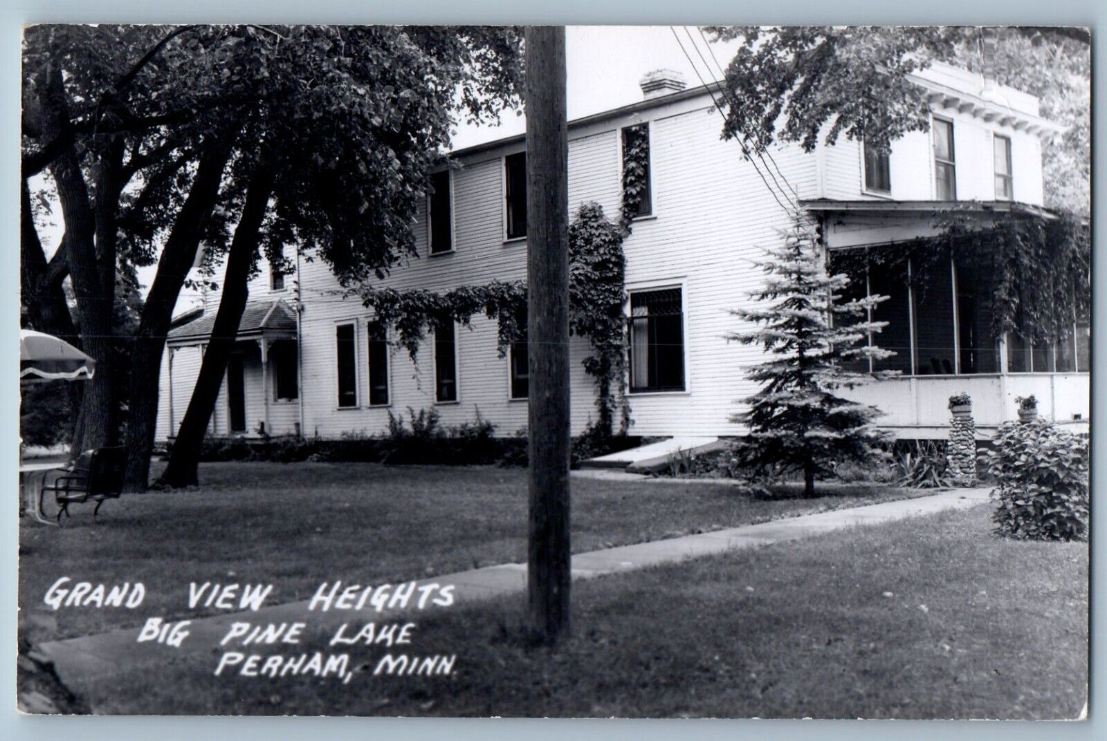 Perham Minnesota MN Postcard RPPC Photo Grand View Heights Big Pine Lake c1950\'s