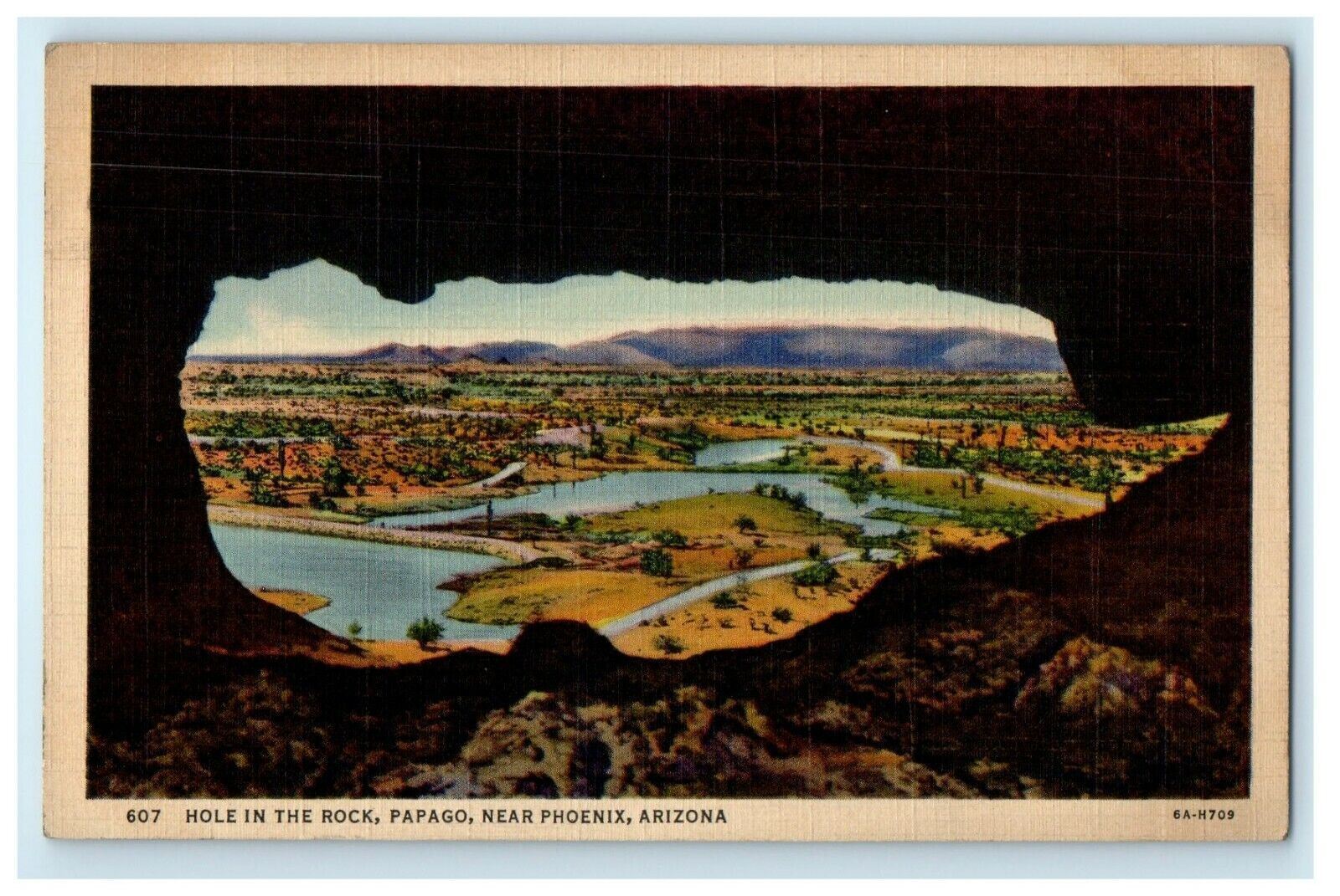c1940\'s Hole In The Rock Papago Near Phoenix Arizona AZ Vintage Postcard