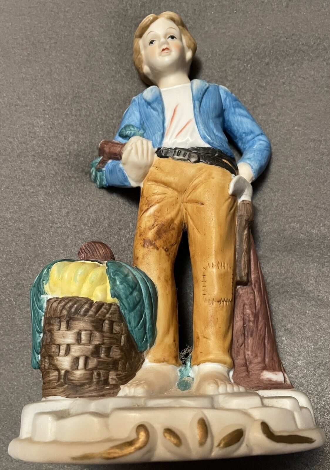vintage boy figurine Rare Item Bout 8 Inches Antique