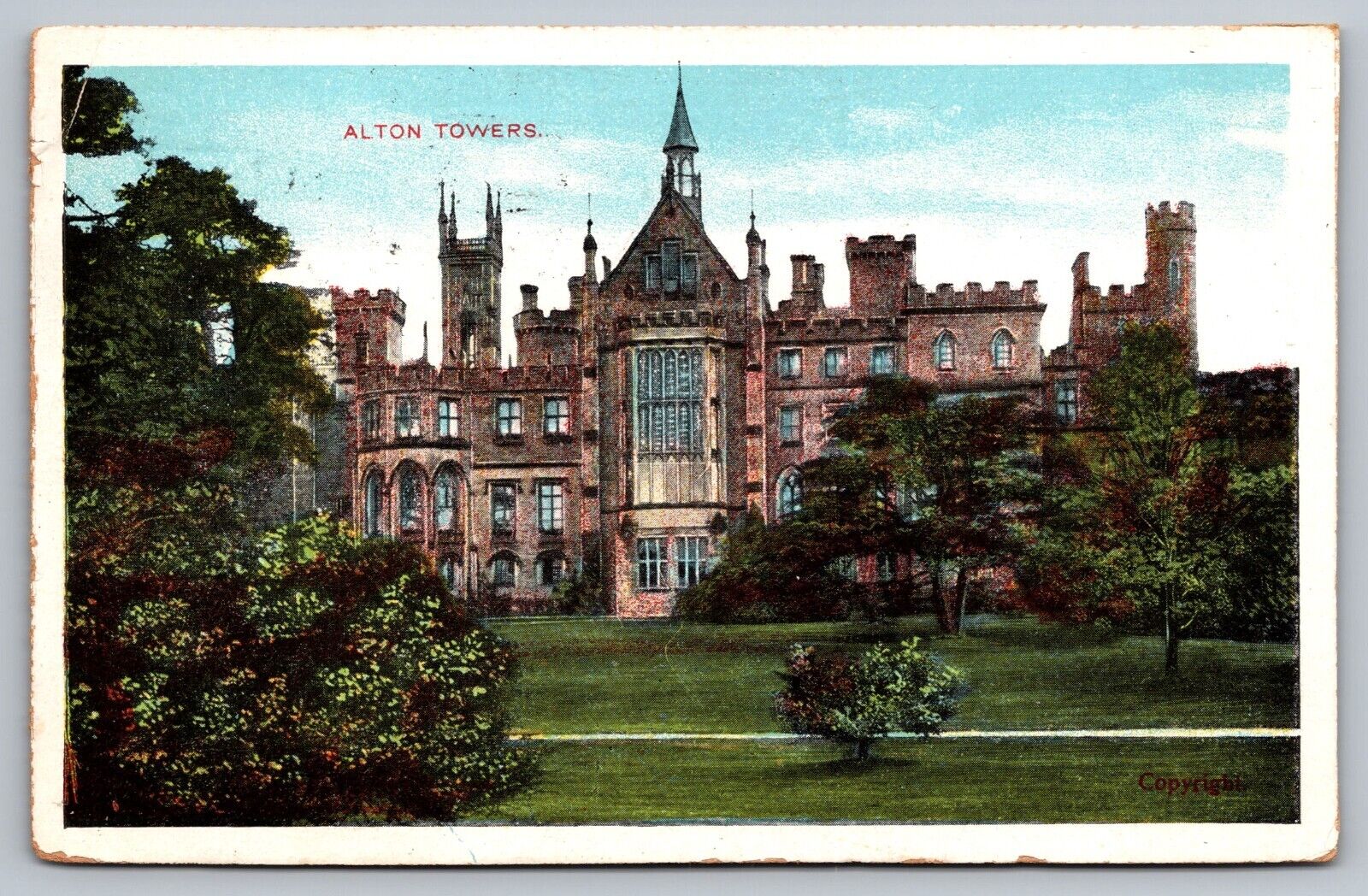 Alton Towers Staffordshire England — Antique Postcard (Rare)