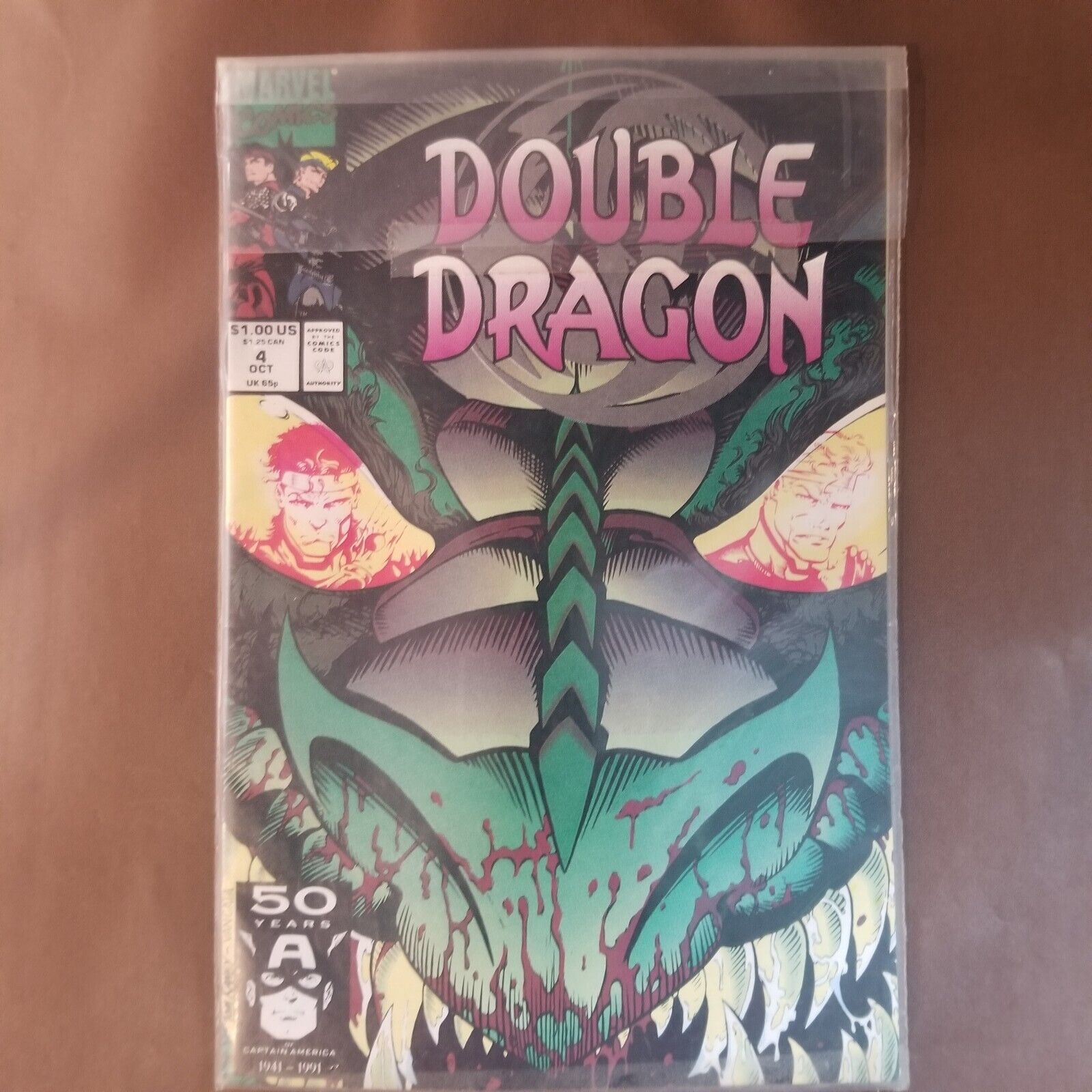 Marvel Comics Double Dragon 50 Years Captain America Comic Book.