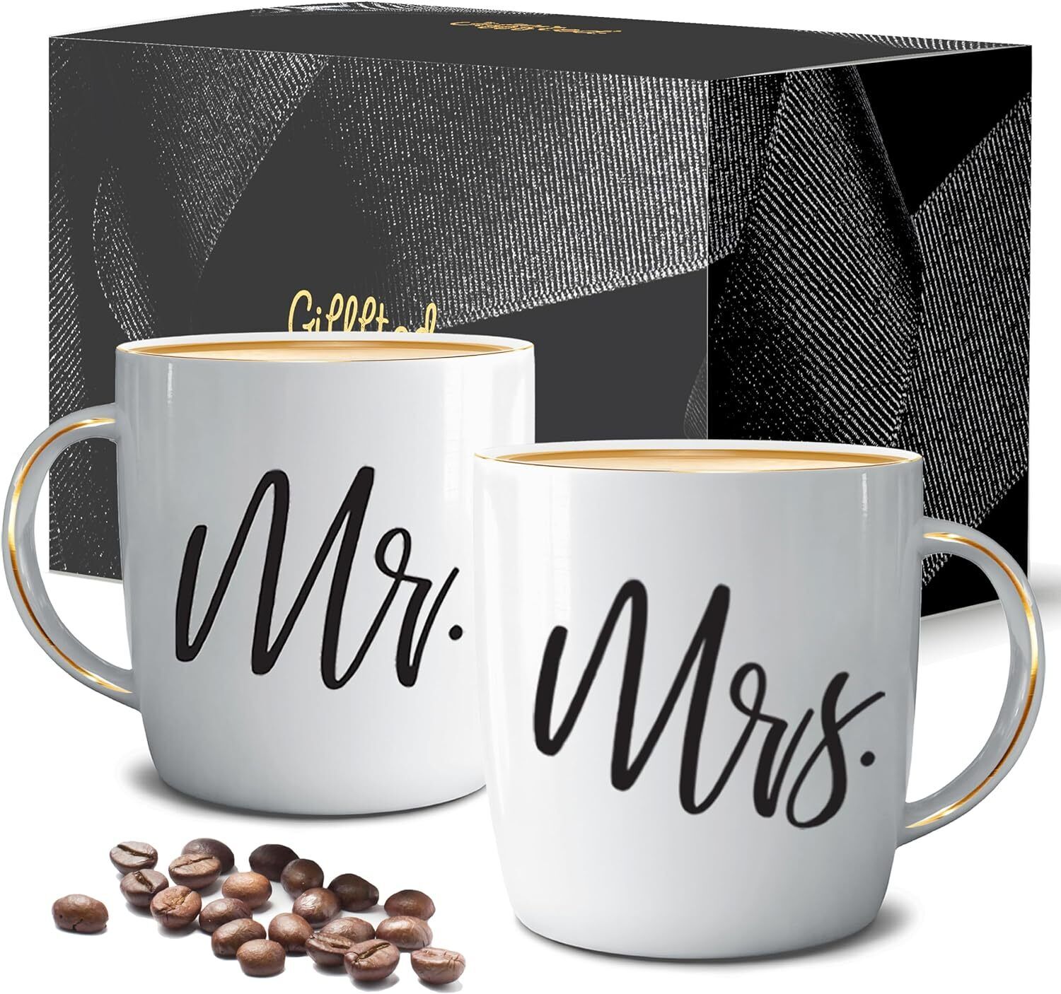 Triple Gifffted Mr and Mrs Couples Gifts for Christmas Wedding White 