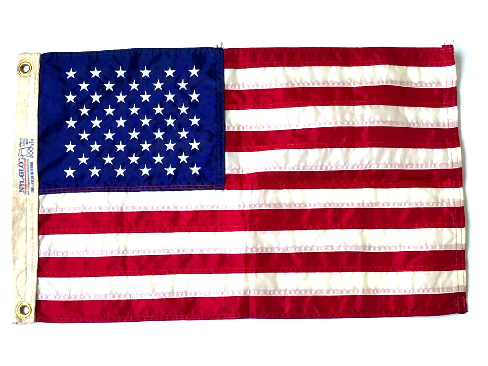 VINTAGE U.S.A FLAG NYL-GLO 48x30cm; Made in U.S.A