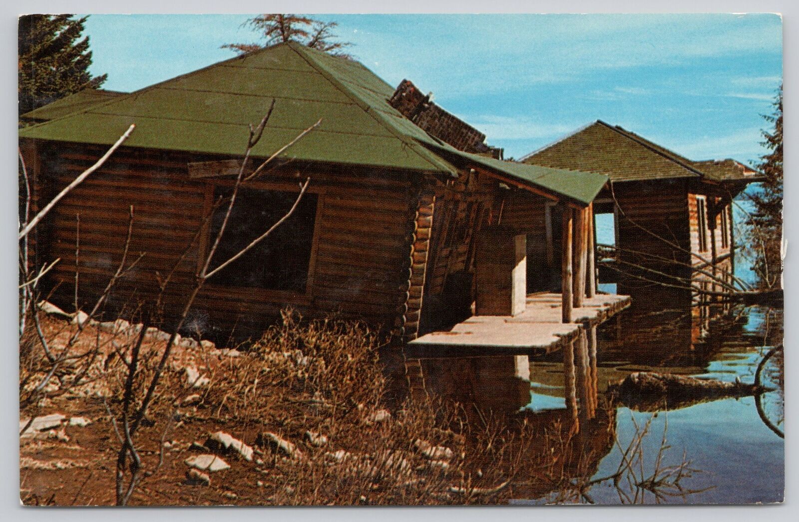 Postcard Earthquake Building Destruction 1959 Madison River Canyon Hebgen Lake