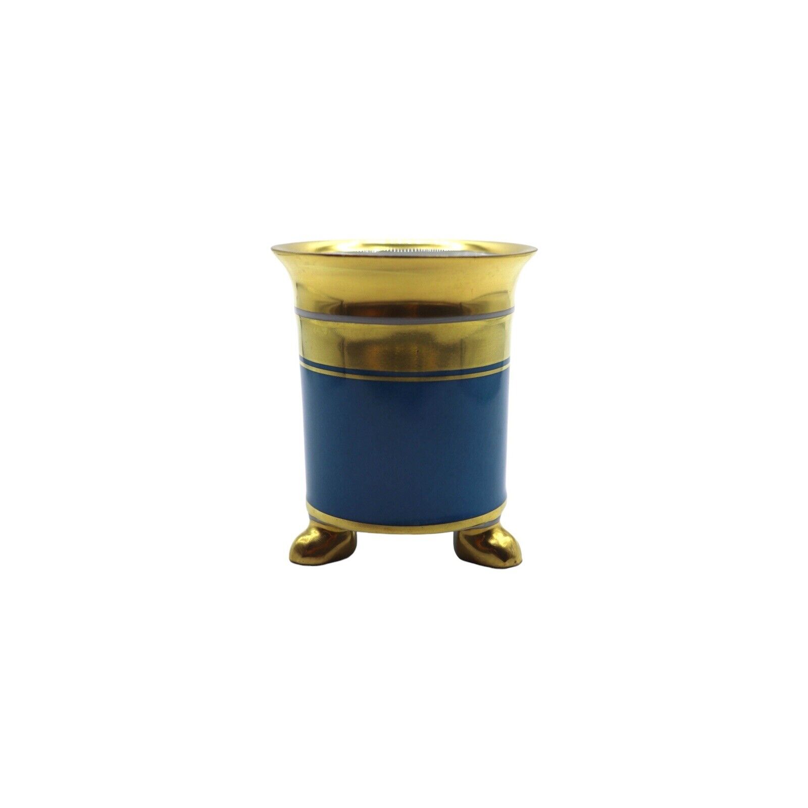Vintage Limoges France Blue & Gold Toothpick Holder